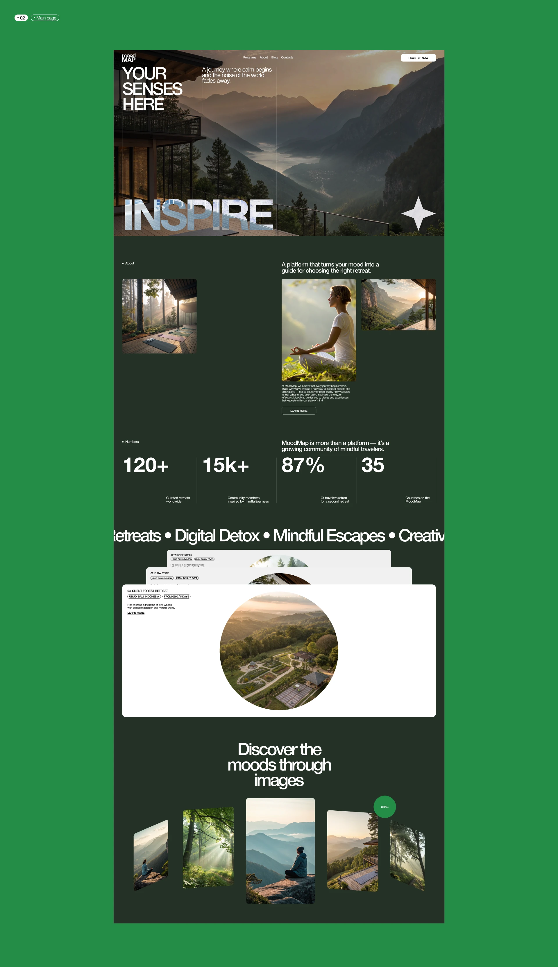 Website | Retreat booking — Изображение №3 — Интерфейсы на Dprofile