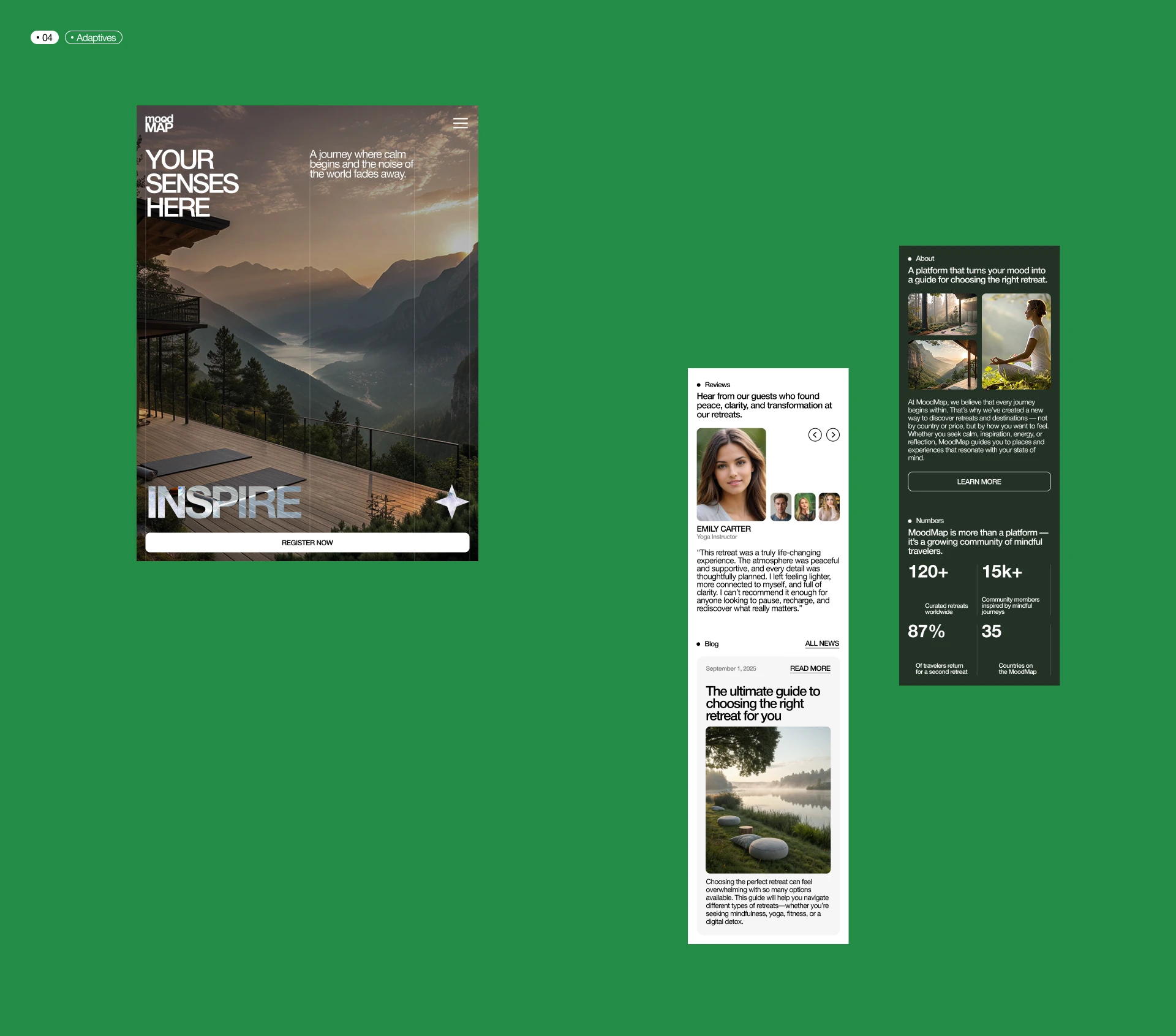 Website | Retreat booking — Изображение №4 — Интерфейсы на Dprofile
