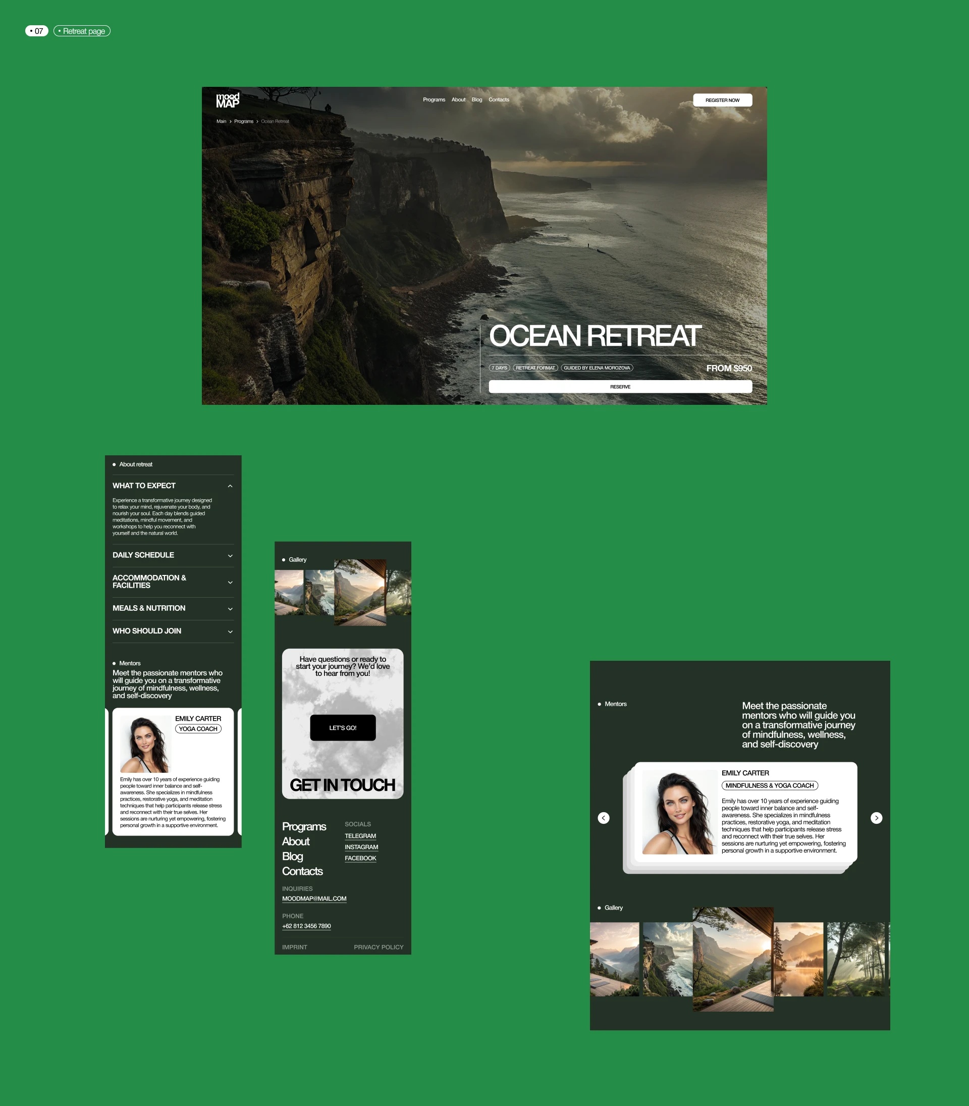 Website | Retreat booking — Изображение №9 — Интерфейсы на Dprofile