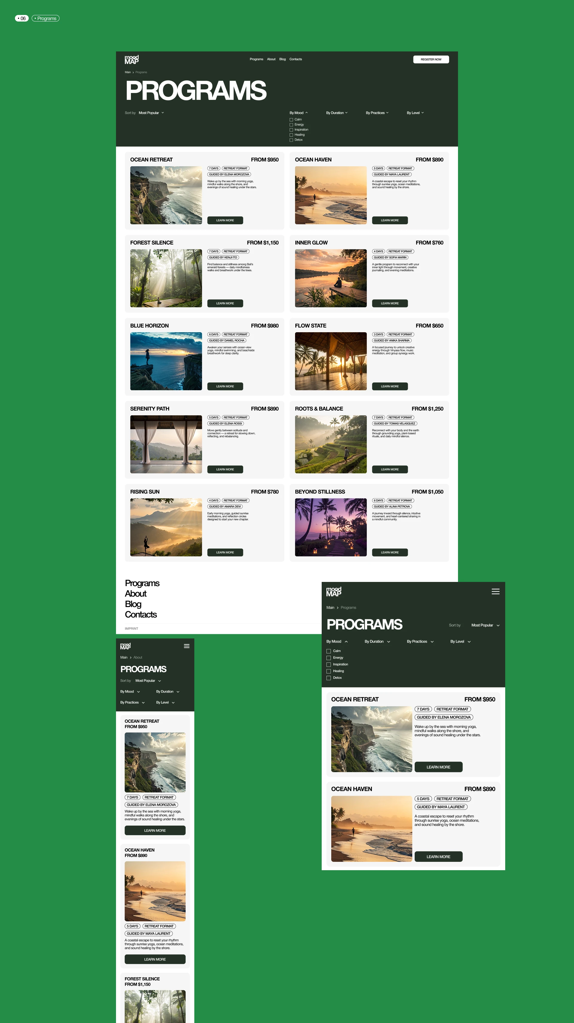 Website | Retreat booking — Изображение №7 — Интерфейсы на Dprofile