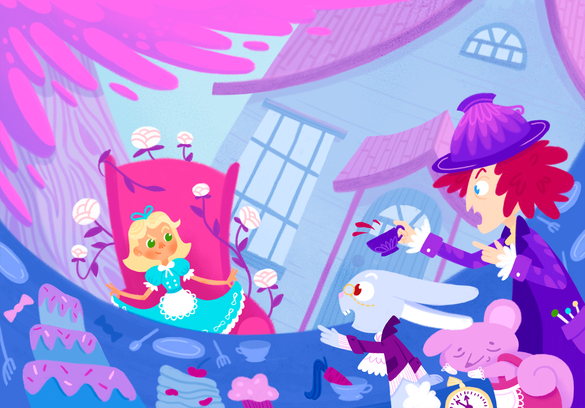 Иллюстрации для книги "Алиса в стране чудес" — Изображение №5 — Иллюстрация, Графика на Dprofile