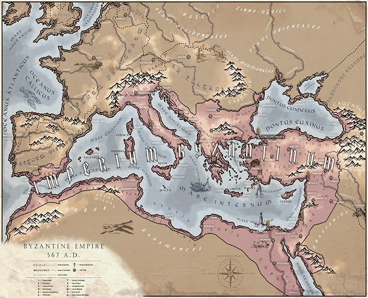 Карта Византийской Империи — Иллюстрация, Графика на Dprofile