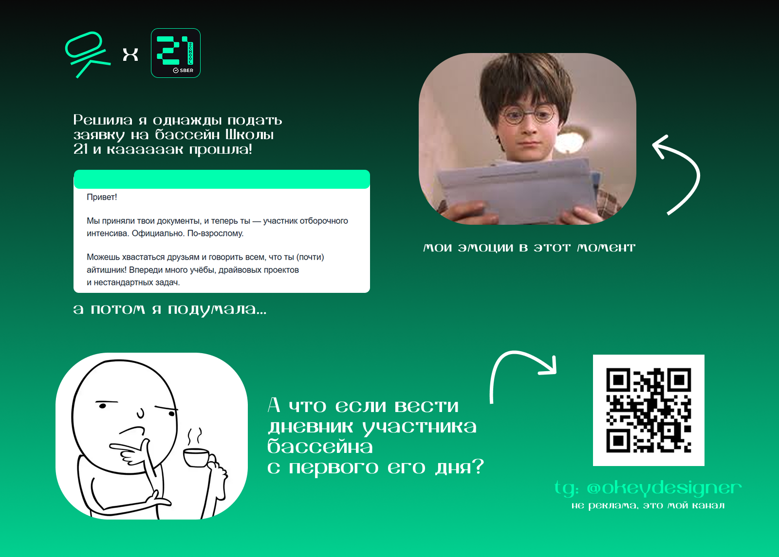 ТГ-дневник участника бассейна Школы-21 — Изображение №1 — Брендинг, Маркетинг на Dprofile