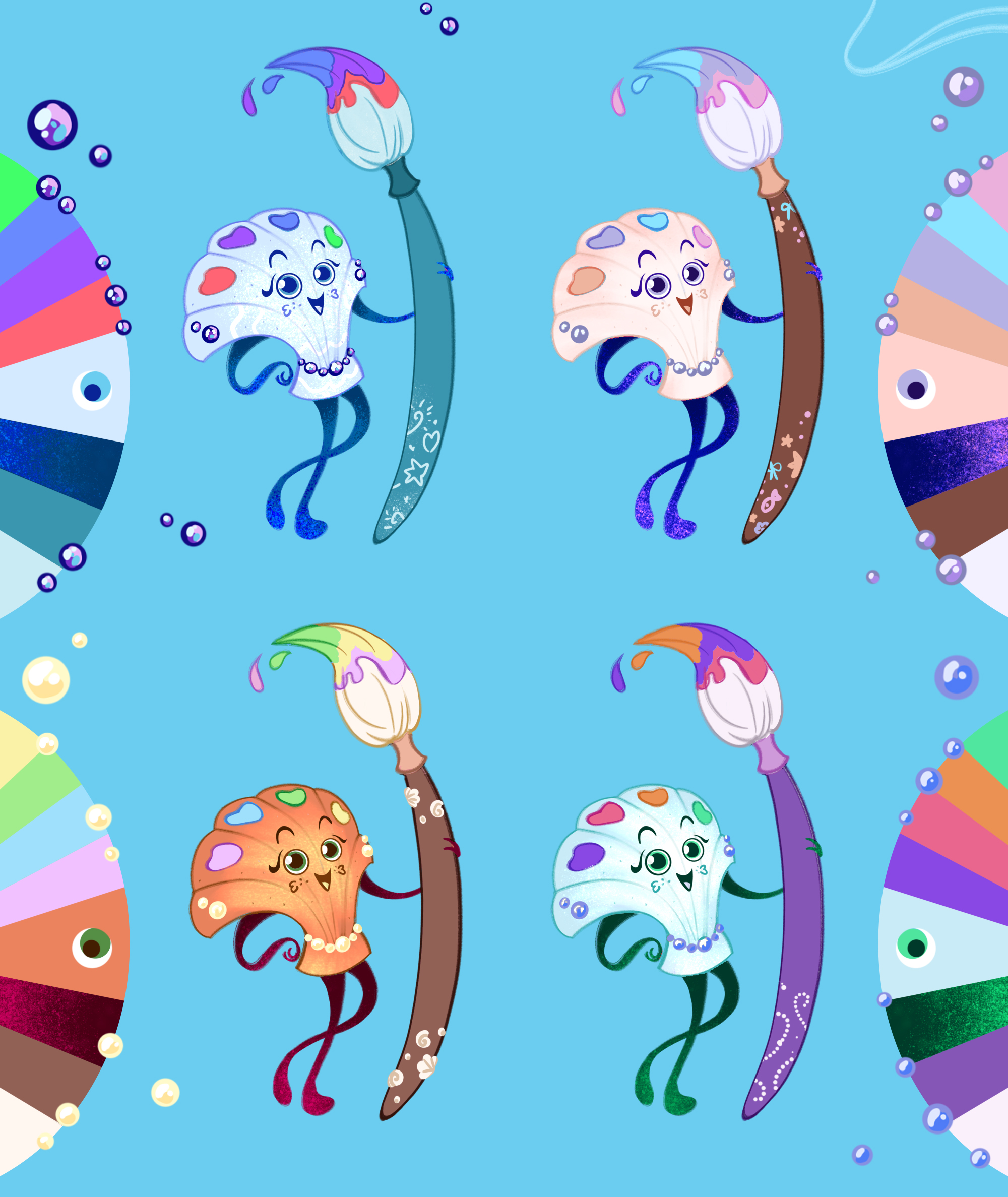 Бренд-персонаж для лагеря | «Жемчужинка» — Изображение №6 — Брендинг, Иллюстрация на Dprofile