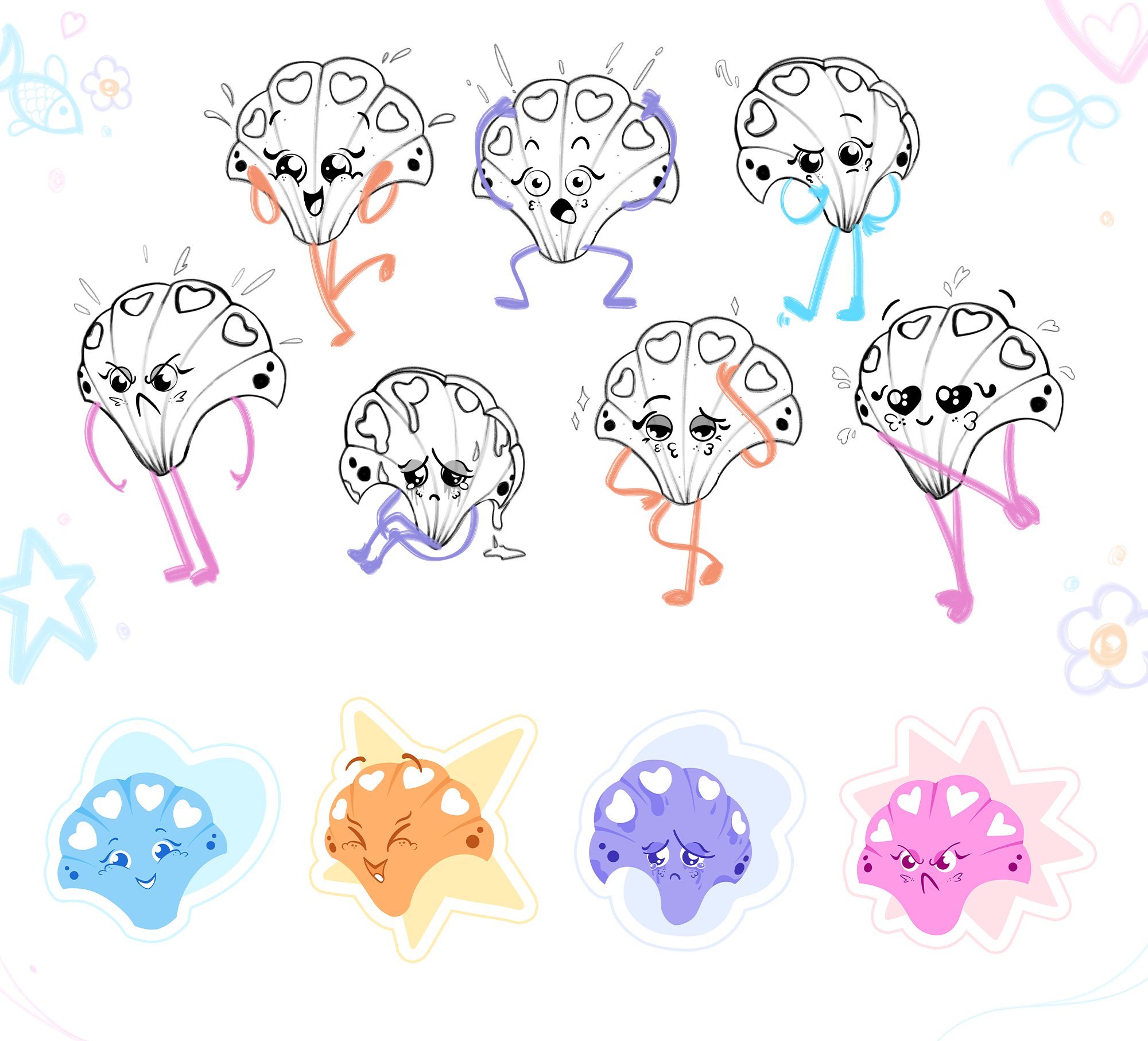 Бренд-персонаж для лагеря | «Жемчужинка» — Изображение №10 — Брендинг, Иллюстрация на Dprofile