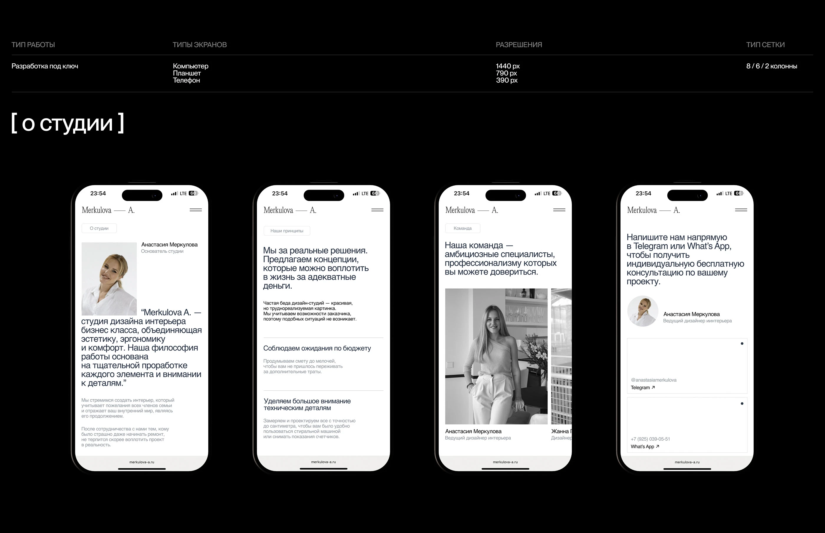 Merkulova A. — website & branding — Изображение №7 — Интерфейсы, Брендинг на Dprofile