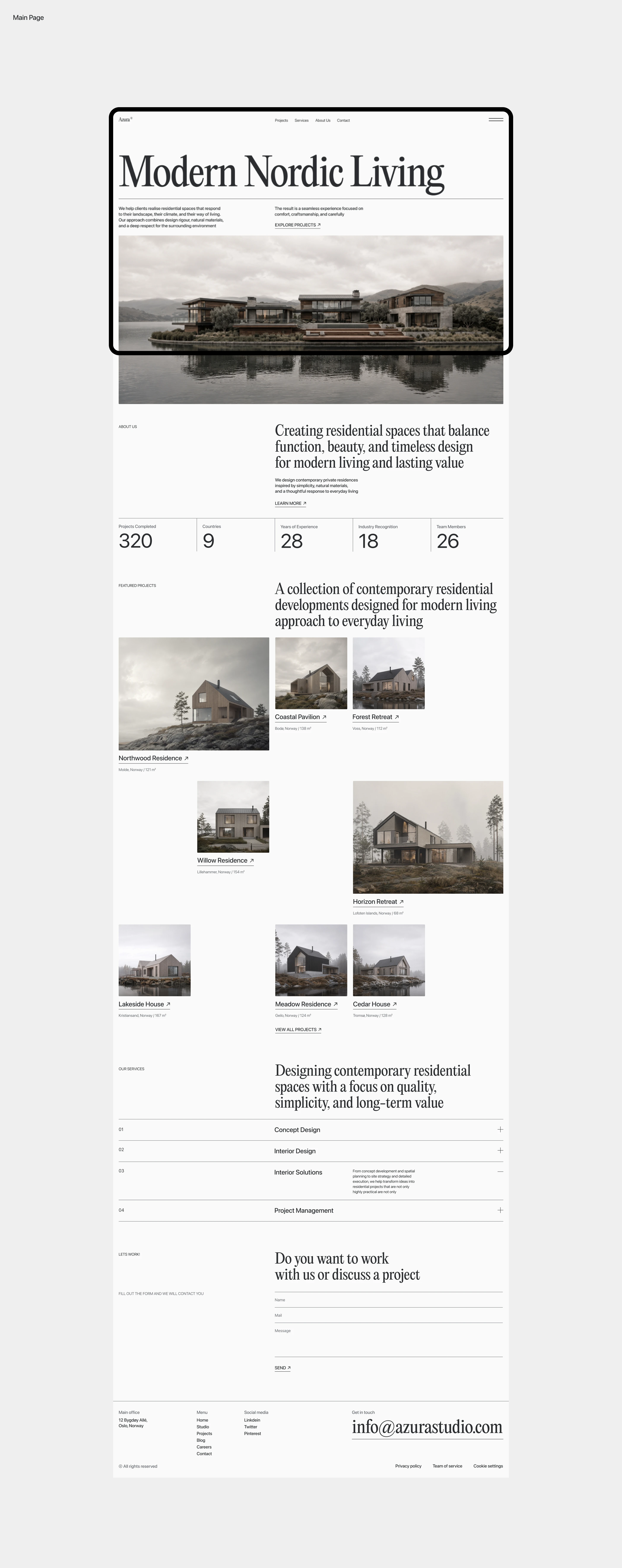 AZURA — Luxury Architecture Website Design — Изображение №3 — Интерфейсы на Dprofile