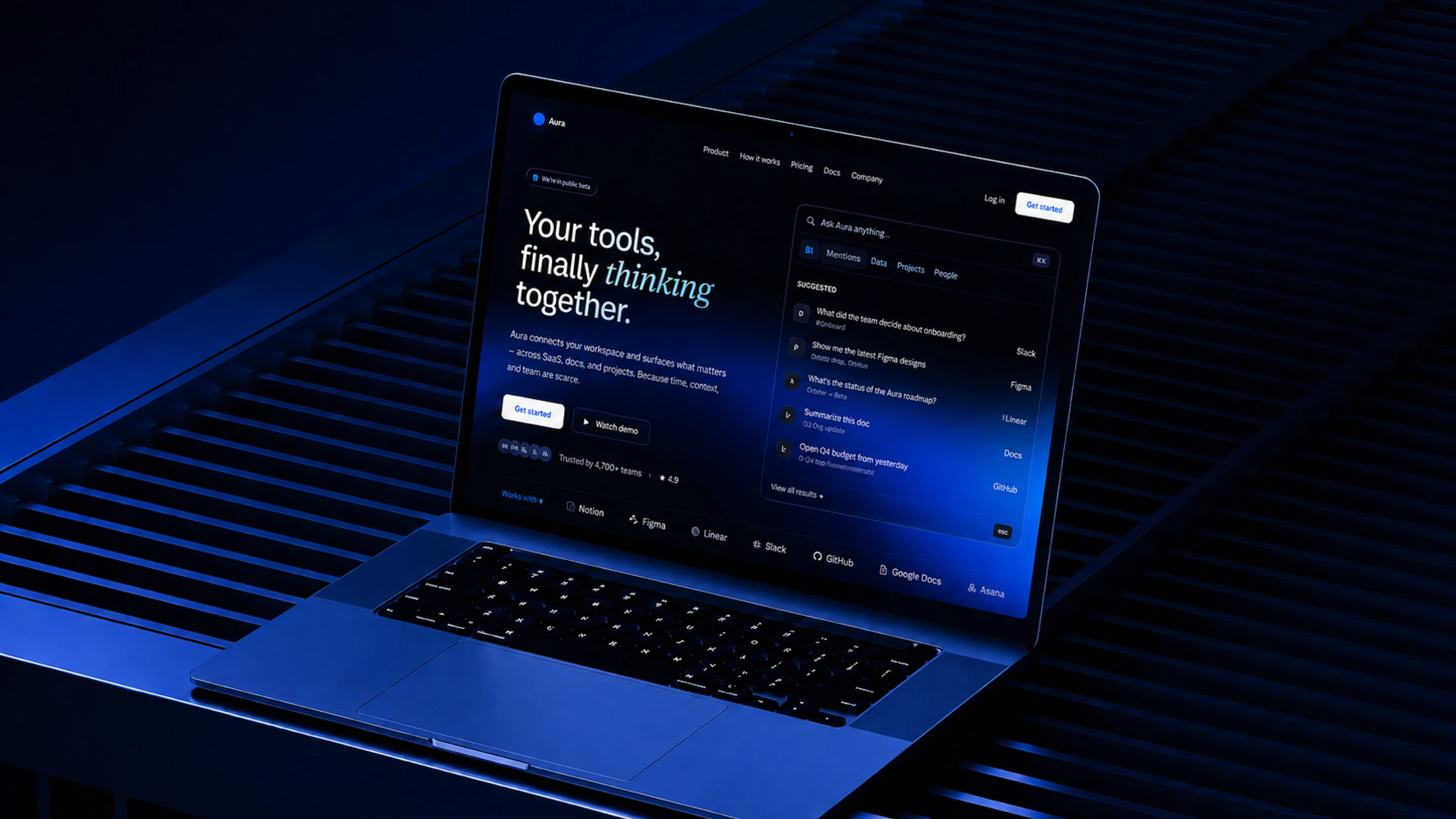 Aura — AI SaaS Landing Page Design — Изображение №4 — Интерфейсы на Dprofile