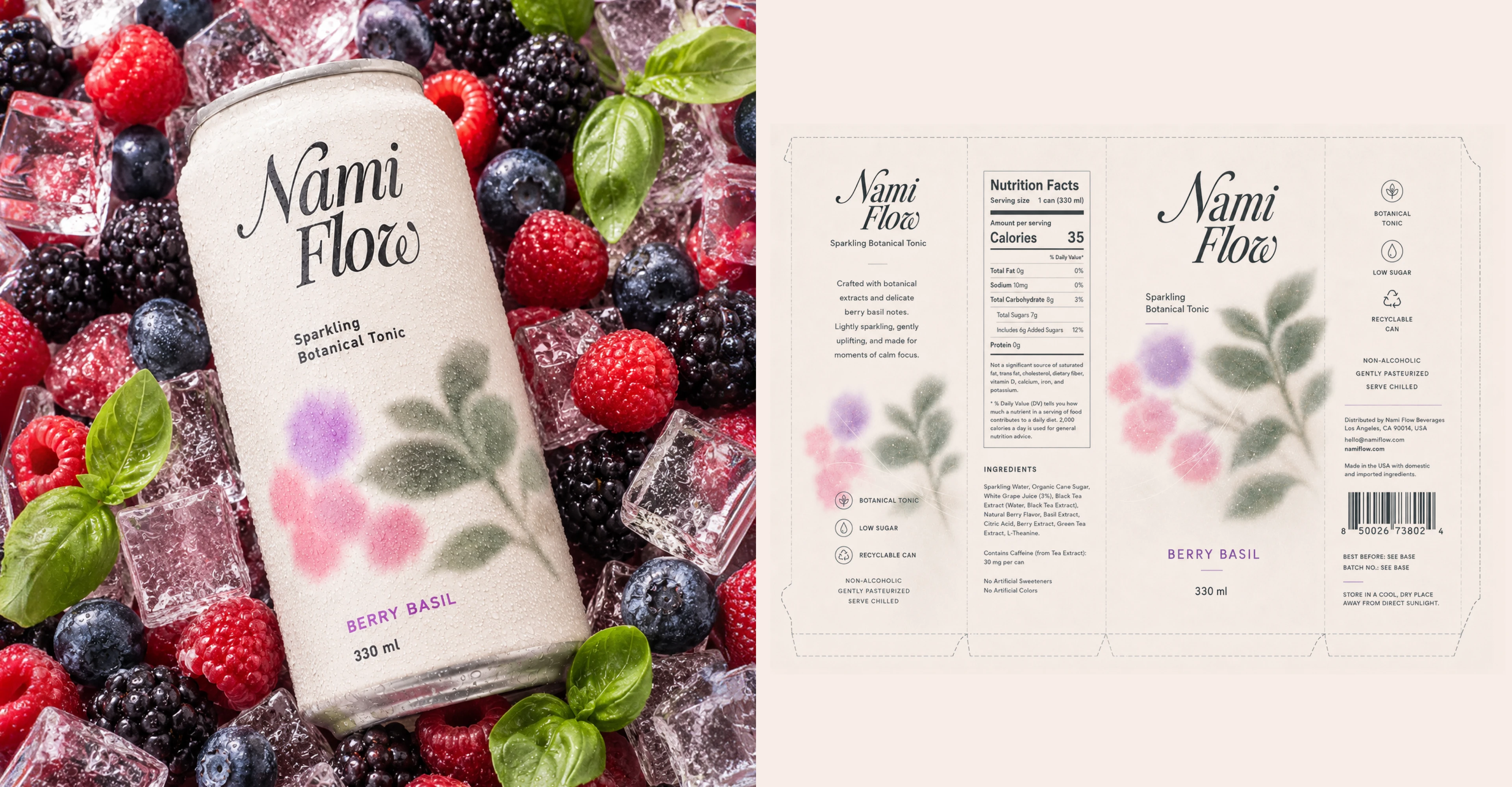 NAMI FLOW — Botanical Drink Identity — Изображение №9 — Брендинг, Промдизайн на Dprofile