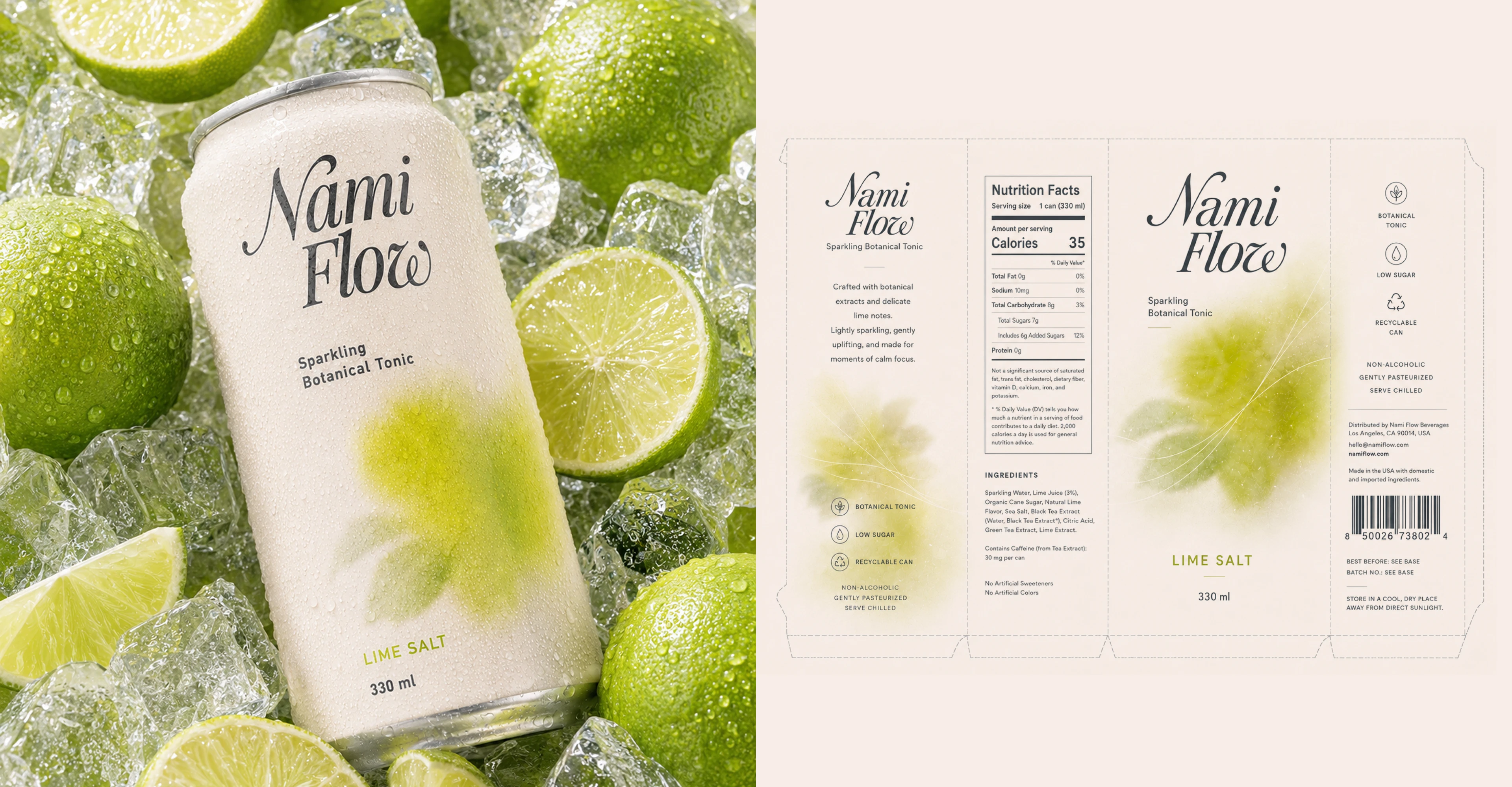 NAMI FLOW — Botanical Drink Identity — Изображение №7 — Брендинг, Промдизайн на Dprofile