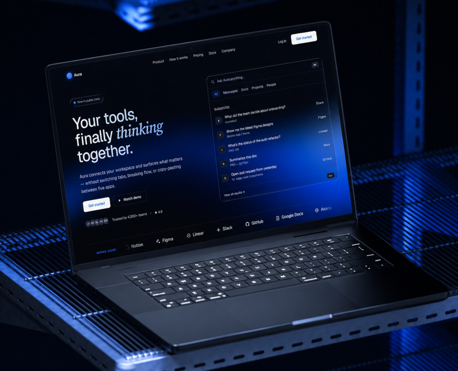 Aura — AI SaaS Landing Page Design — Интерфейсы на Dprofile