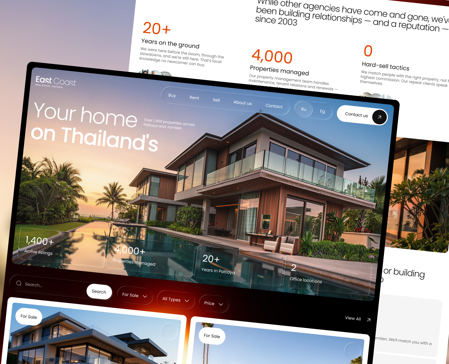 East Coast Real Estate | Web Design Concept — Интерфейсы на Dprofile