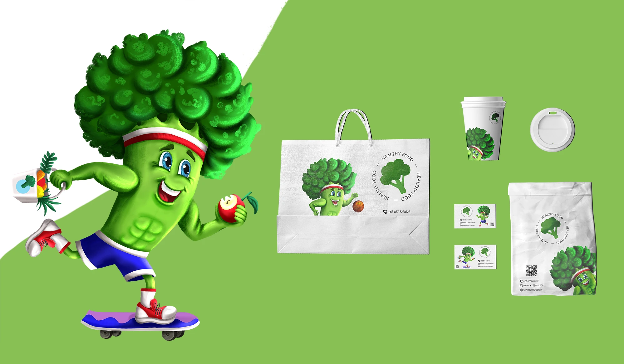 Маскот для магазина правильного питания. Персонаж Брок Коля. — Изображение №8 — Брендинг, Иллюстрация на Dprofile