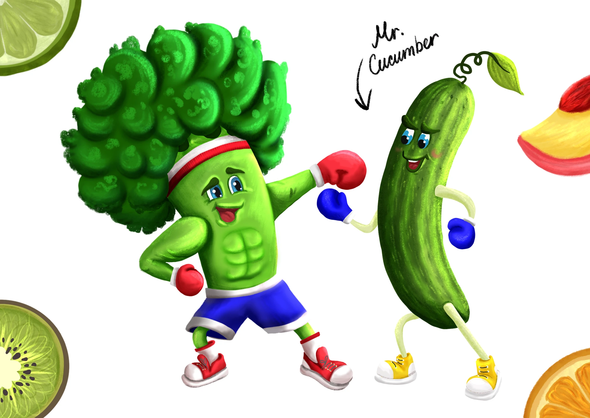 Маскот для магазина правильного питания. Персонаж Брок Коля. — Изображение №12 — Брендинг, Иллюстрация на Dprofile