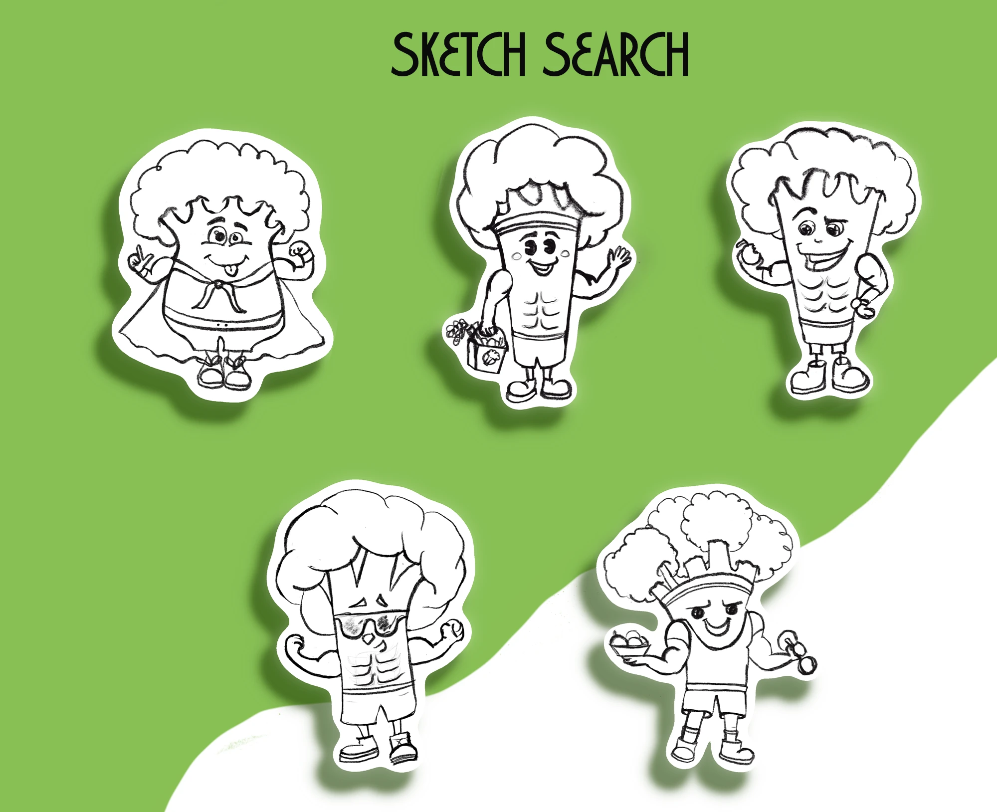 Маскот для магазина правильного питания. Персонаж Брок Коля. — Изображение №4 — Брендинг, Иллюстрация на Dprofile