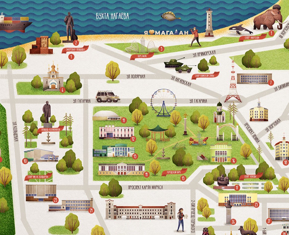 Карта Магадана на Dprofile