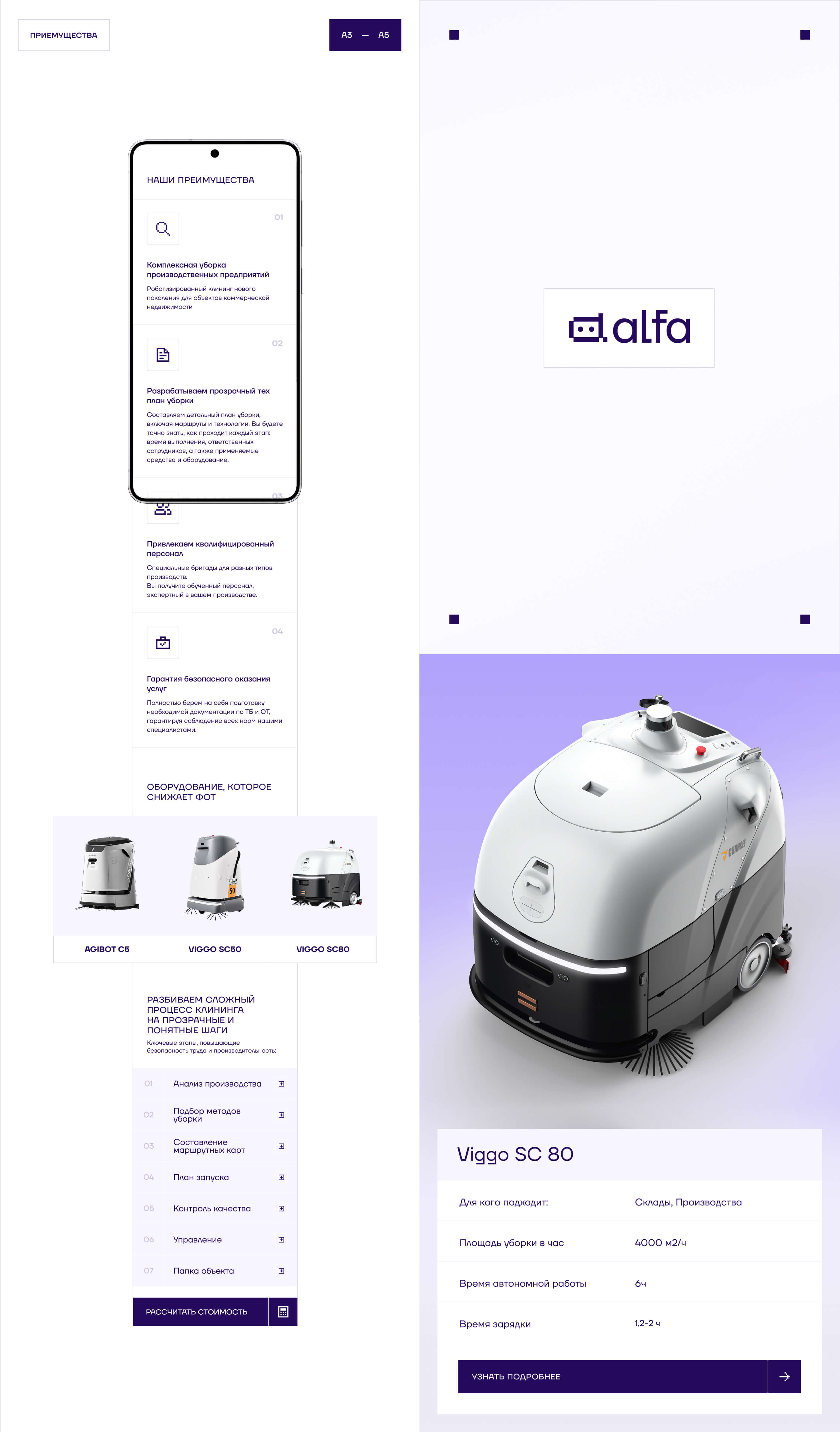 alfa — промышленный клининг — Изображение №8 — Интерфейсы, Брендинг на Dprofile