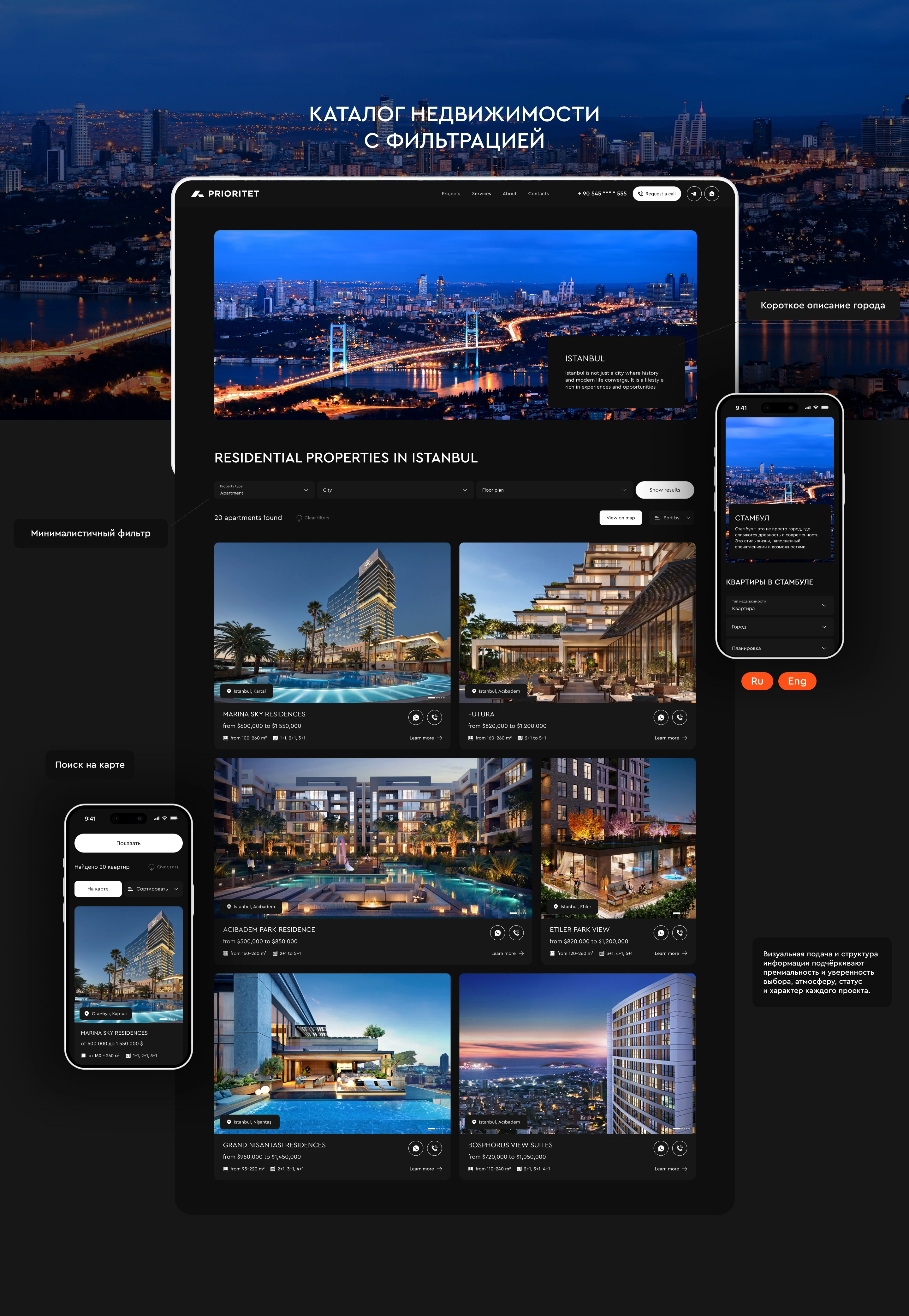 Premium real estate service UX/UI website design — Изображение №4 — Интерфейсы на Dprofile