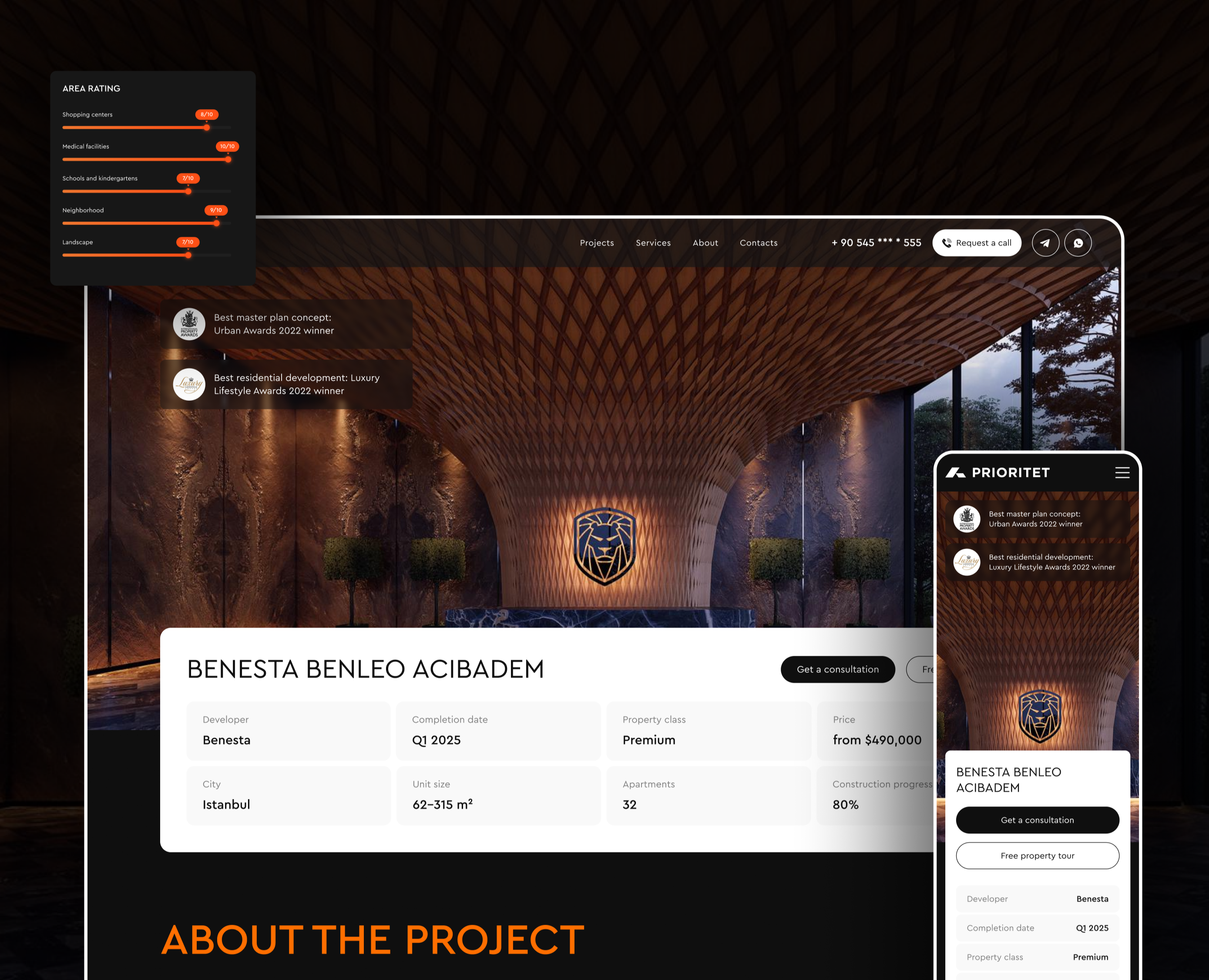 Premium real estate service UX/UI website design — Интерфейсы на Dprofile