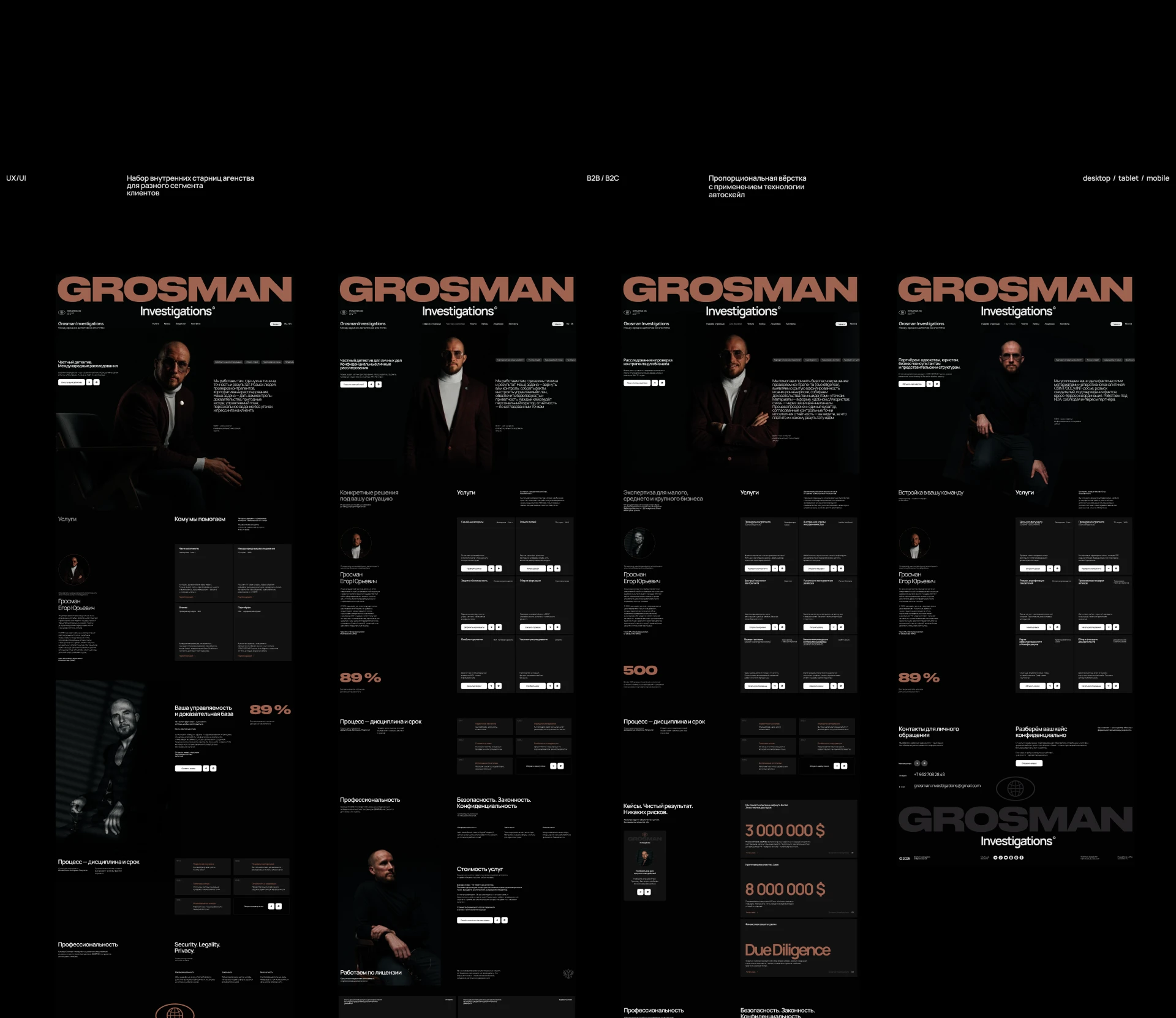 Grosman Investigations — Изображение №10 — Интерфейсы, Брендинг на Dprofile