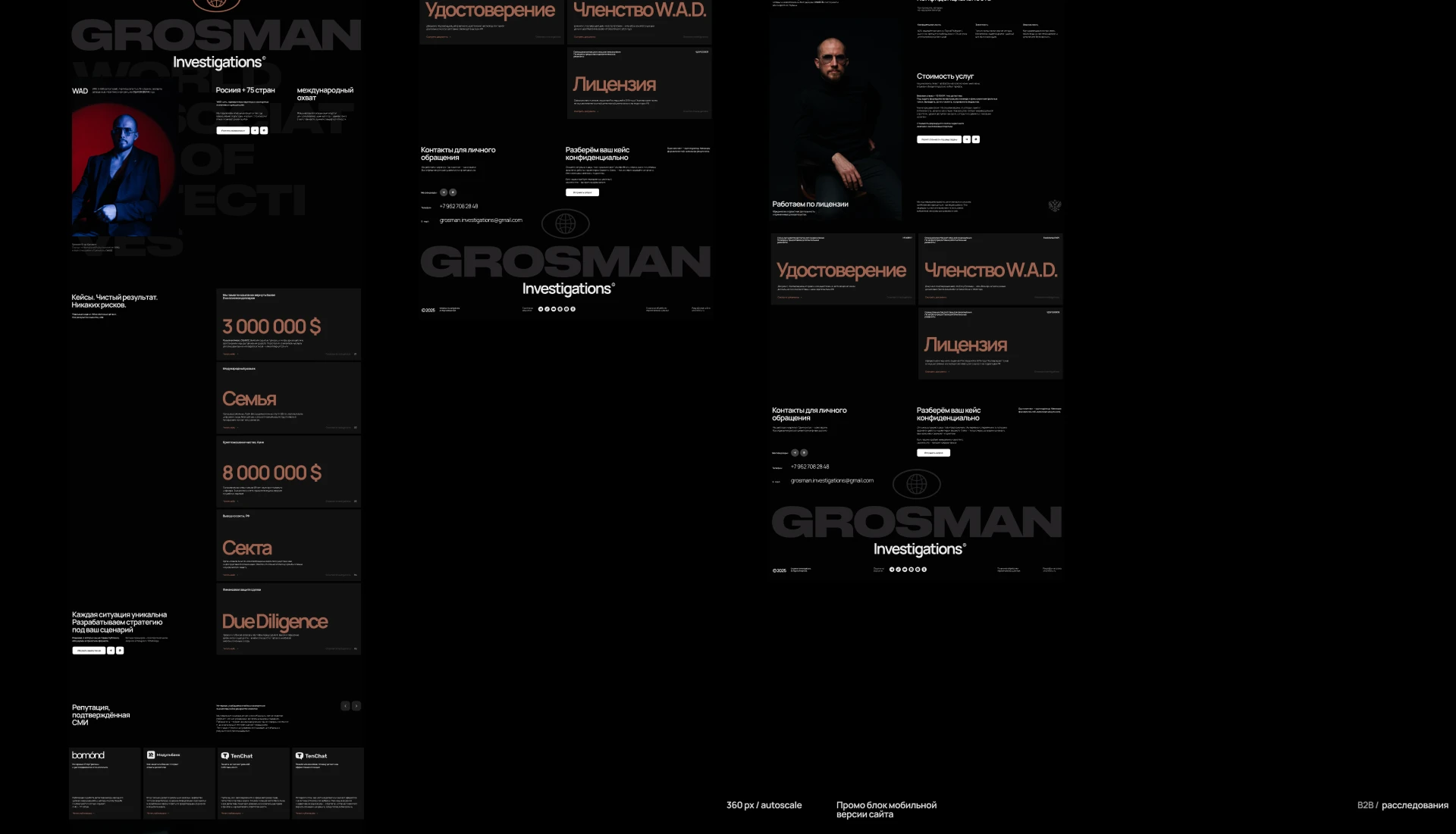 Grosman Investigations — Изображение №11 — Интерфейсы, Брендинг на Dprofile