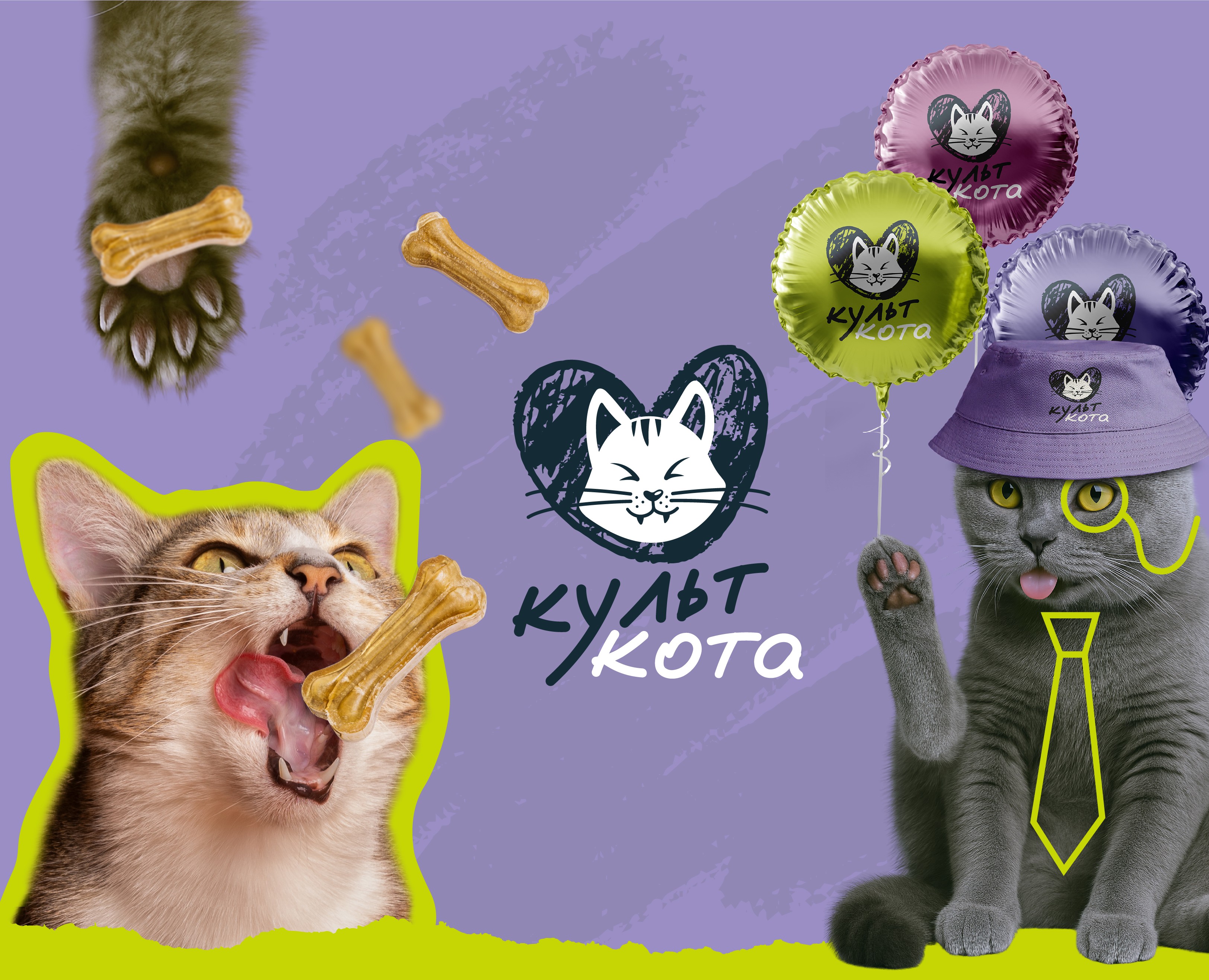 Разработка айдентики премиального котокафе «Культ кота» на Dprofile