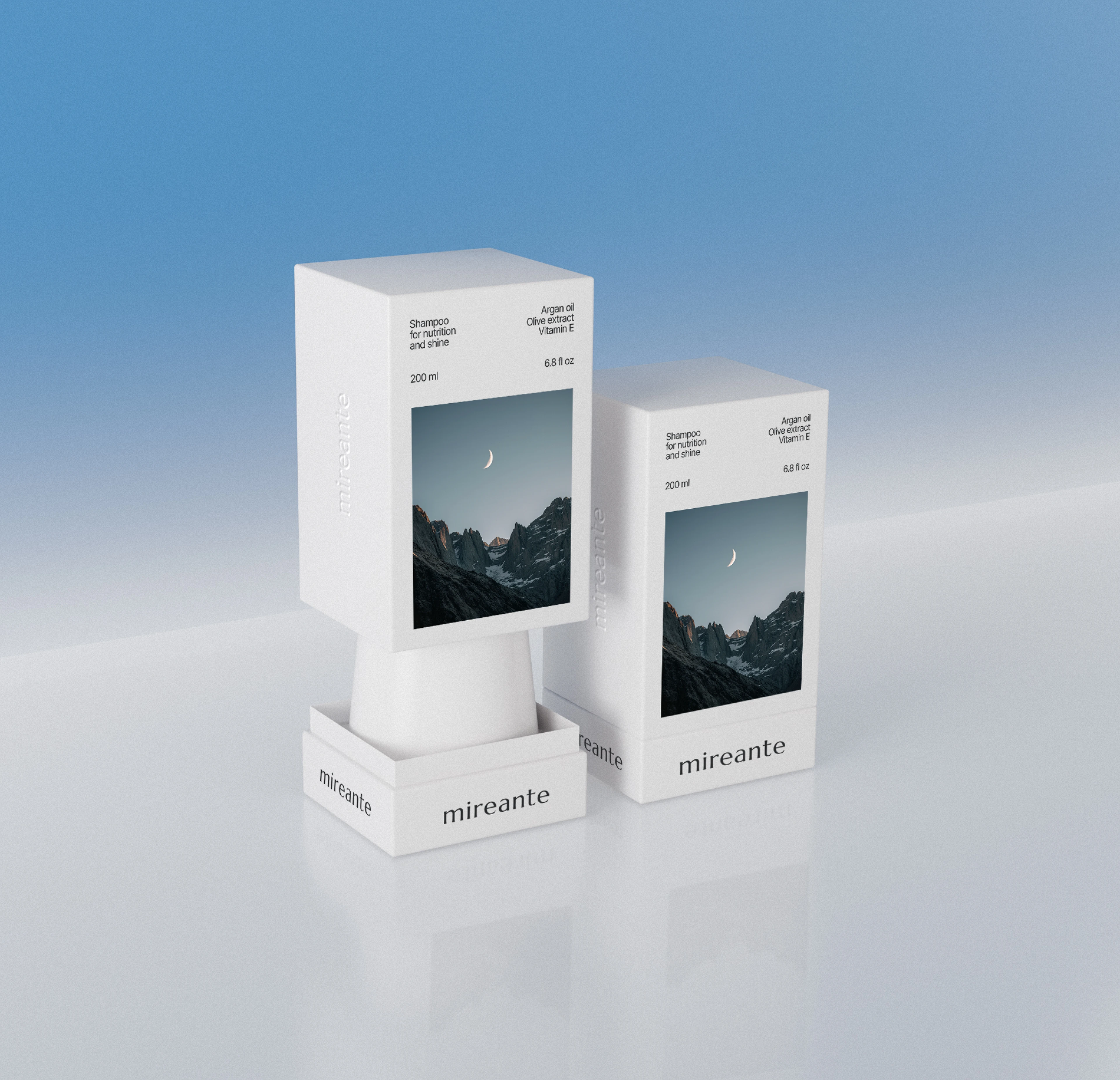 Mireante | айдентика уходовой косметики для волос — Изображение №4 — Брендинг, 3D на Dprofile