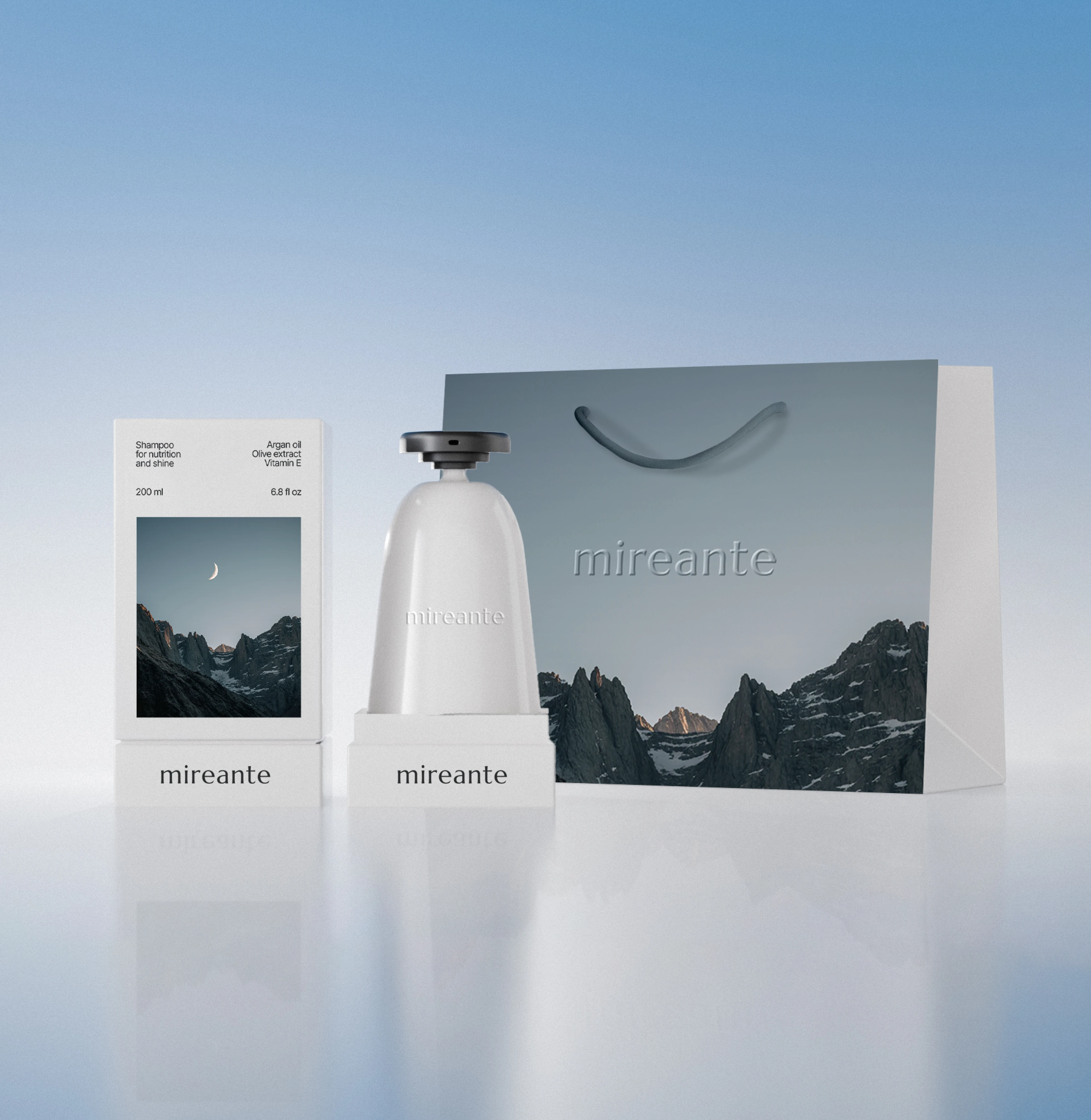 Mireante | айдентика уходовой косметики для волос — Изображение №11 — Брендинг, 3D на Dprofile