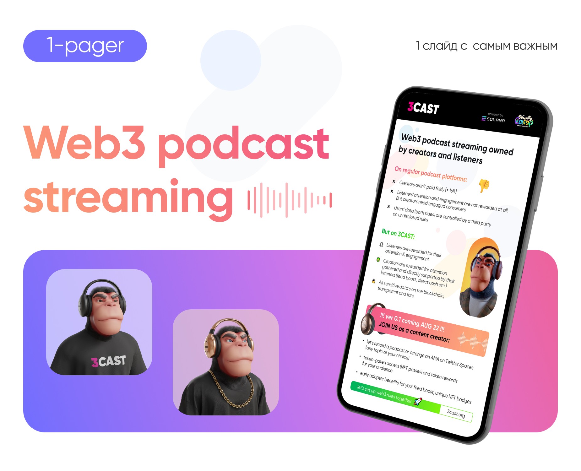 Вертикальная презентация. Ванпейджер, 1-pager на Dprofile