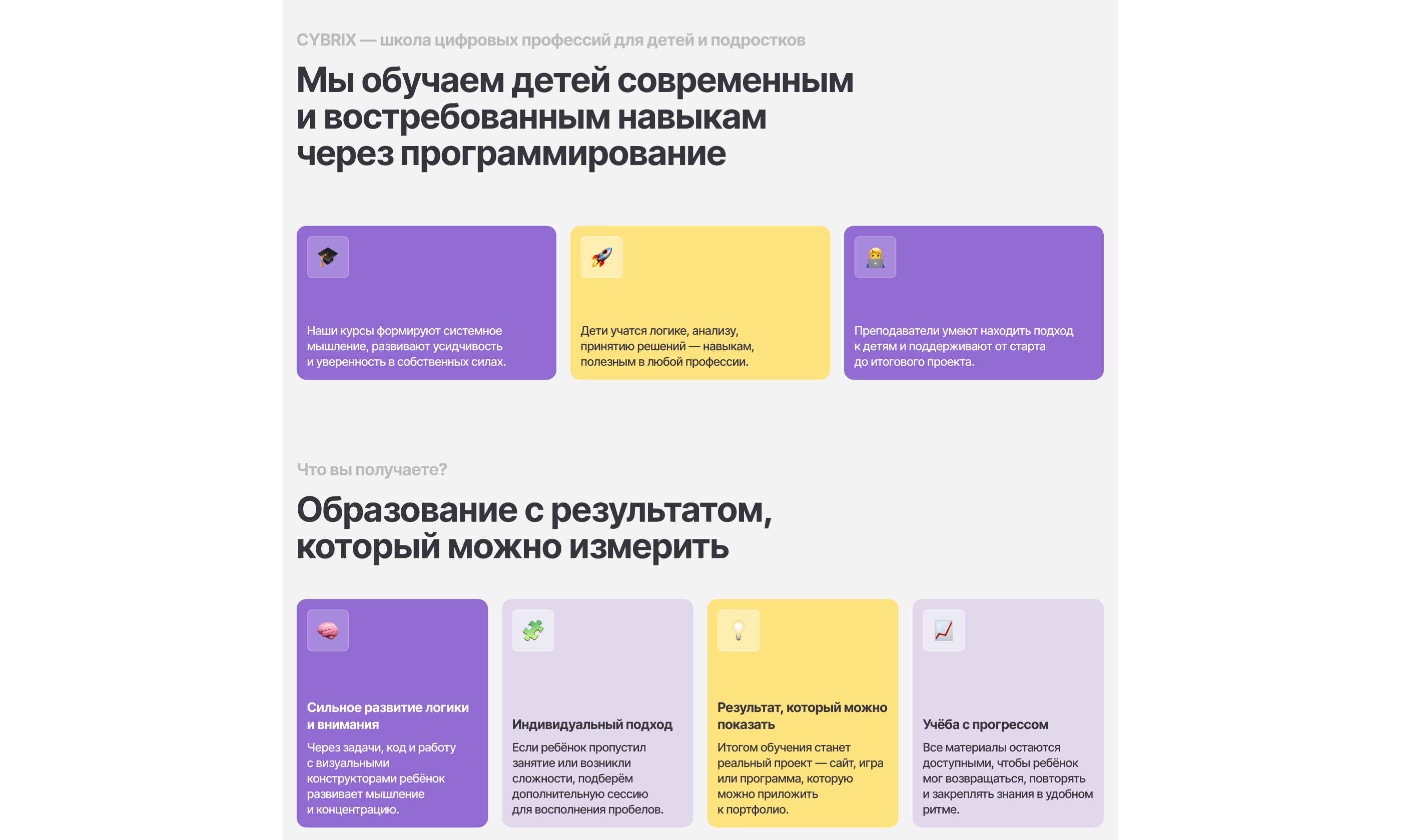 Cybrix — дизайн сайта онлайн-школы IT — Изображение №3 — Интерфейсы на Dprofile