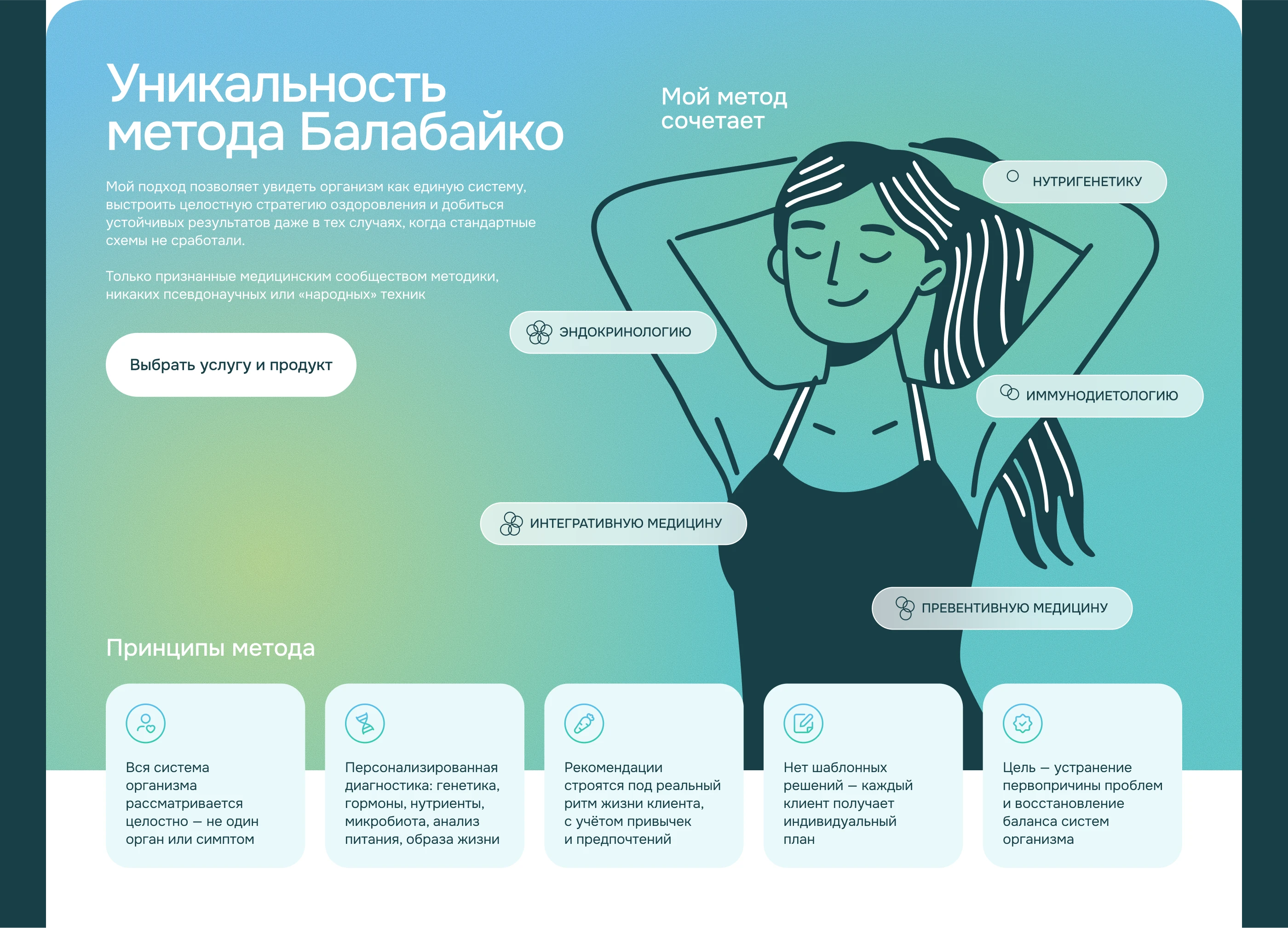 Сайт врача и нутрициолога (Landing page) — Изображение №12 — Интерфейсы на Dprofile