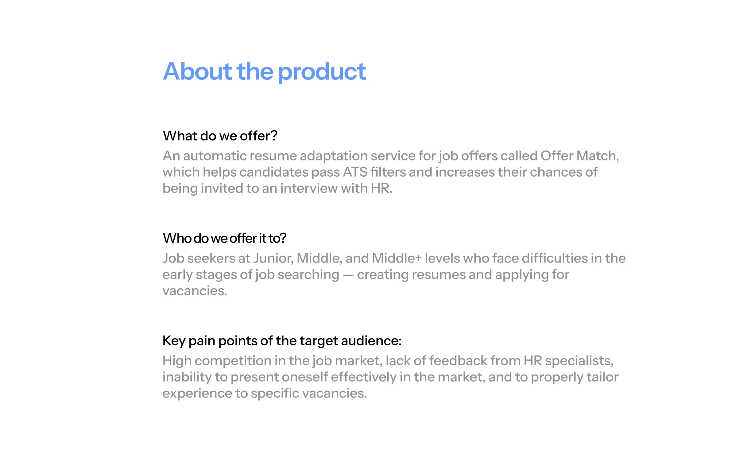 OfferMatch. Match vacancies+Quick resumes — Изображение №4 — Интерфейсы, Брендинг на Dprofile