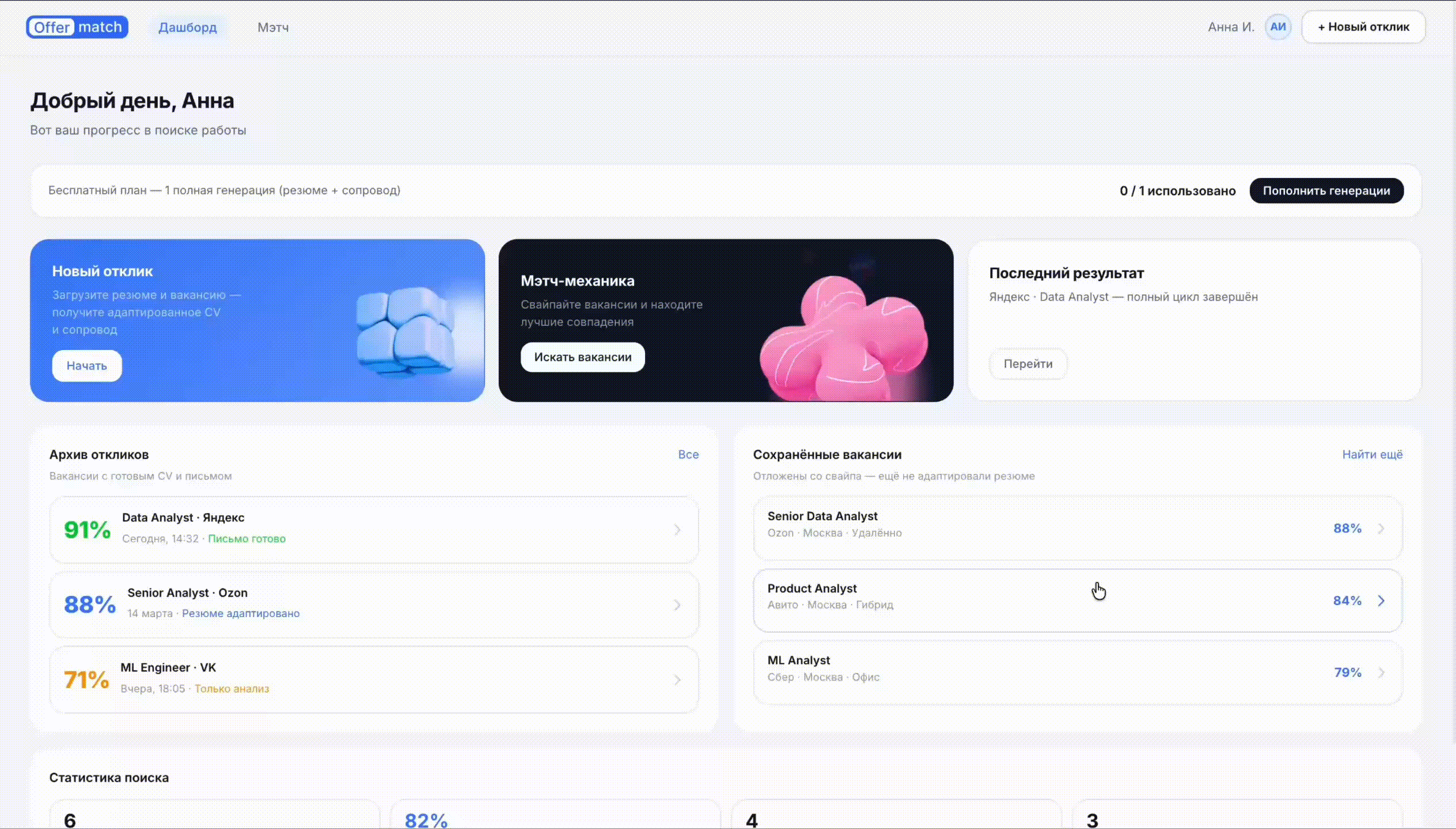 OfferMatch. Match vacancies+Quick resumes — Изображение №12 — Интерфейсы, Брендинг на Dprofile