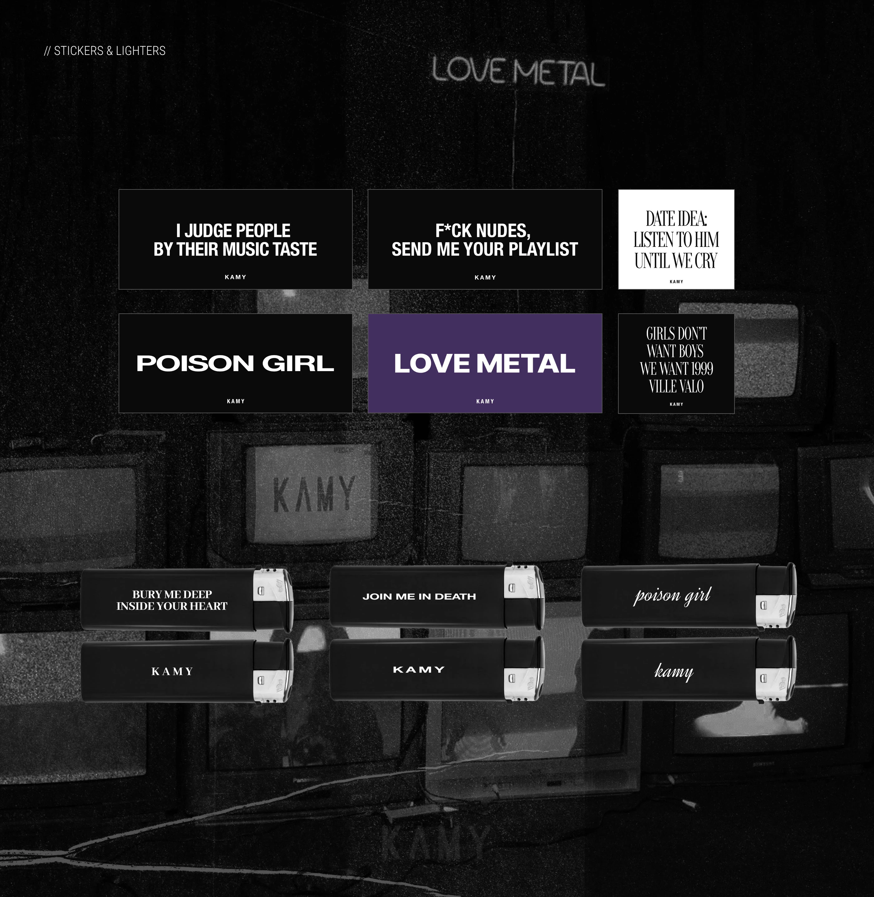 Love Metal — Merch Design for KAMY — Изображение №20 — Брендинг, Графика на Dprofile