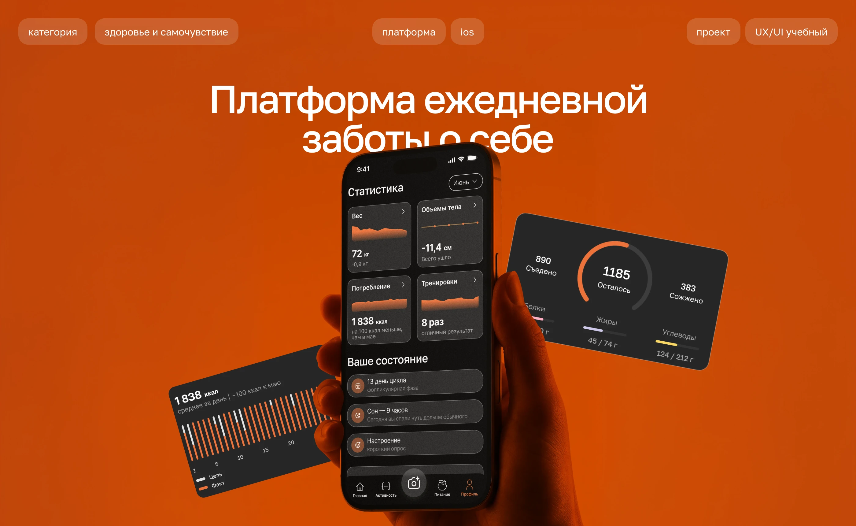 Мобильное приложение | Фитнес и здоровье — Изображение №1 — Интерфейсы на Dprofile