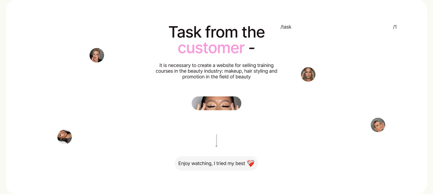 Beauty portfolio website design, web design, UX/UI — Изображение №2 — Интерфейсы на Dprofile