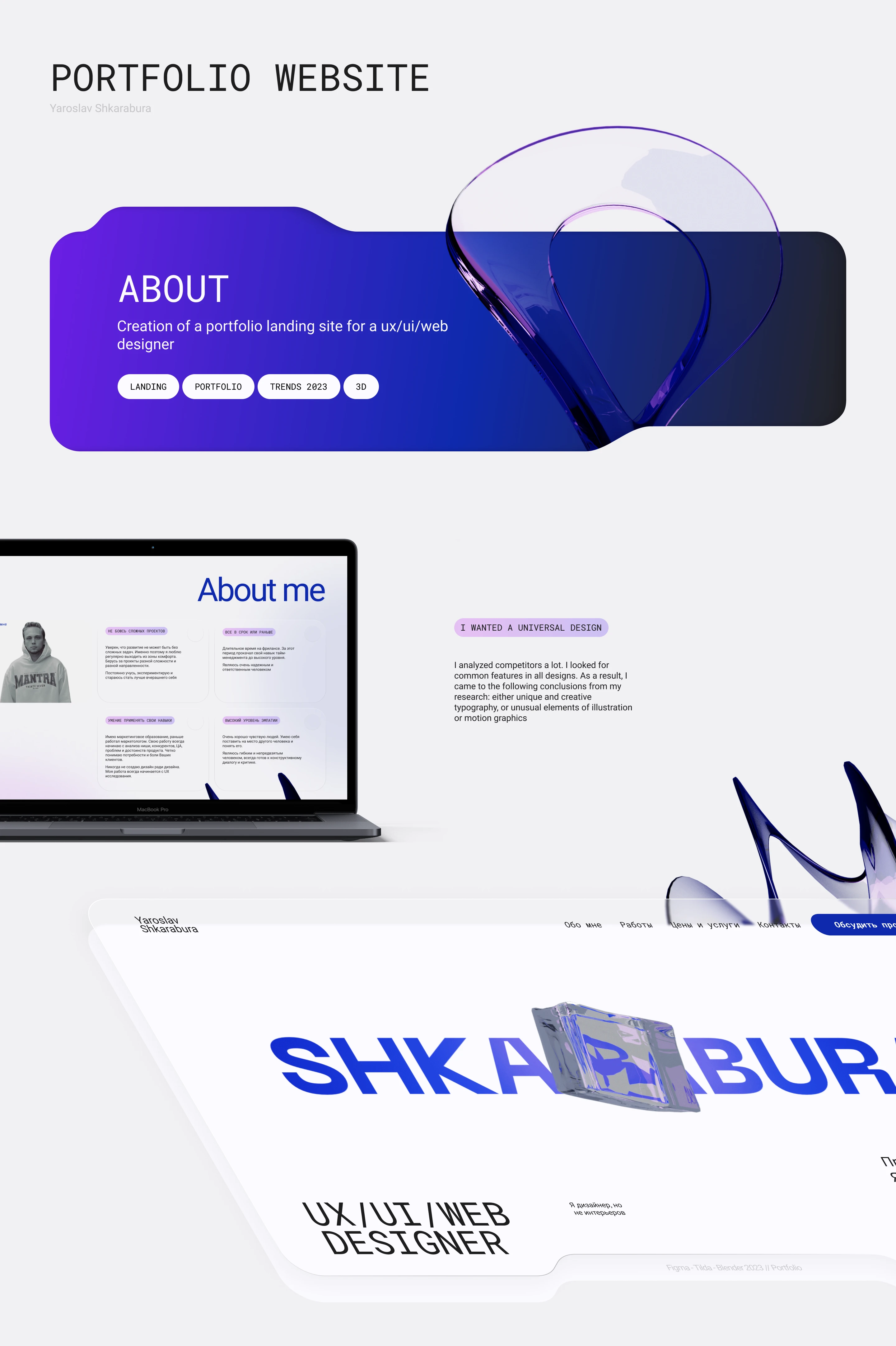 Portfolio website design, web design, UX/UI — Изображение №3 — Интерфейсы на Dprofile