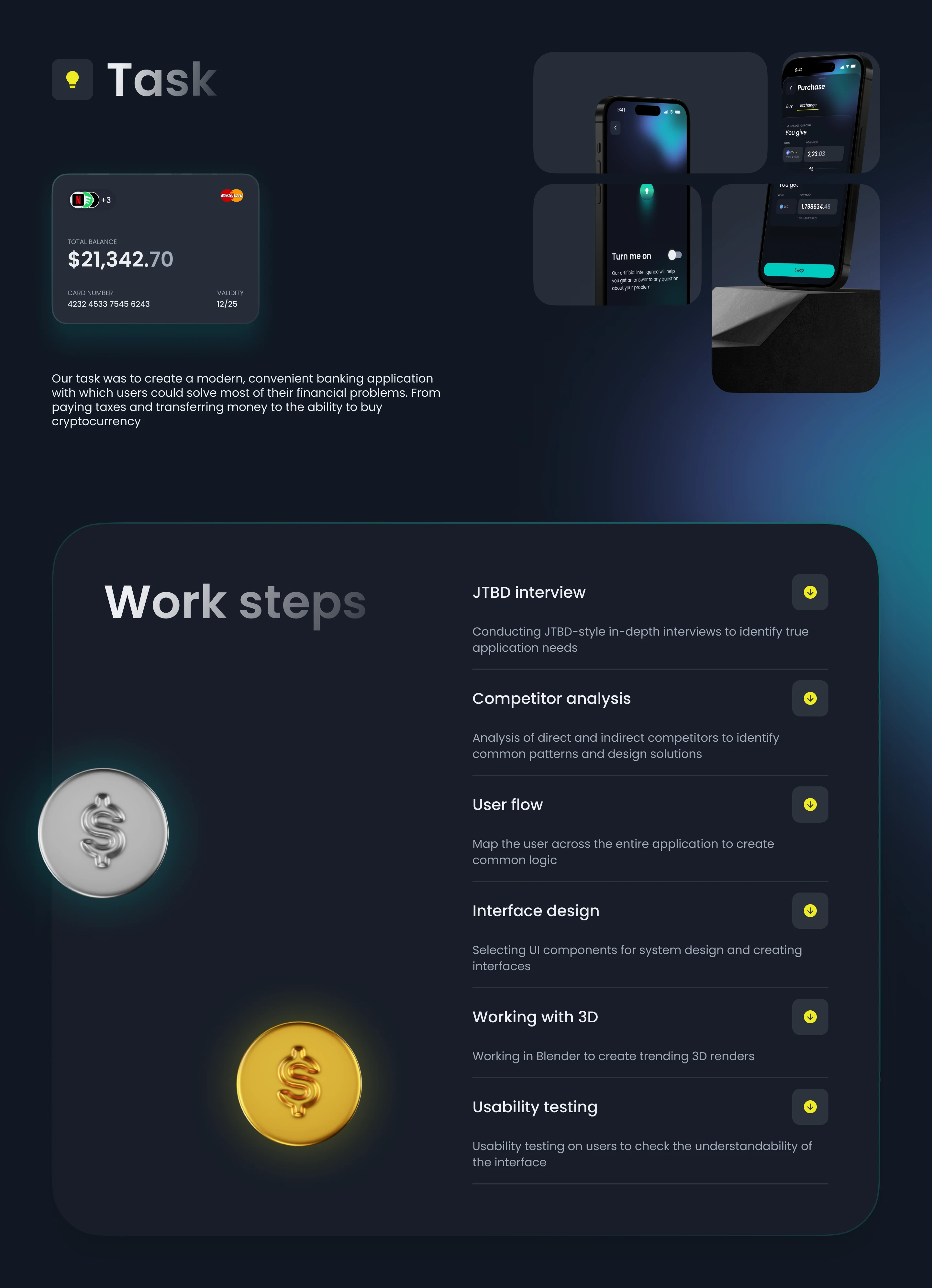 Banking & Crypto Mobile App | Fintech, App Design — Изображение №3 — Интерфейсы на Dprofile