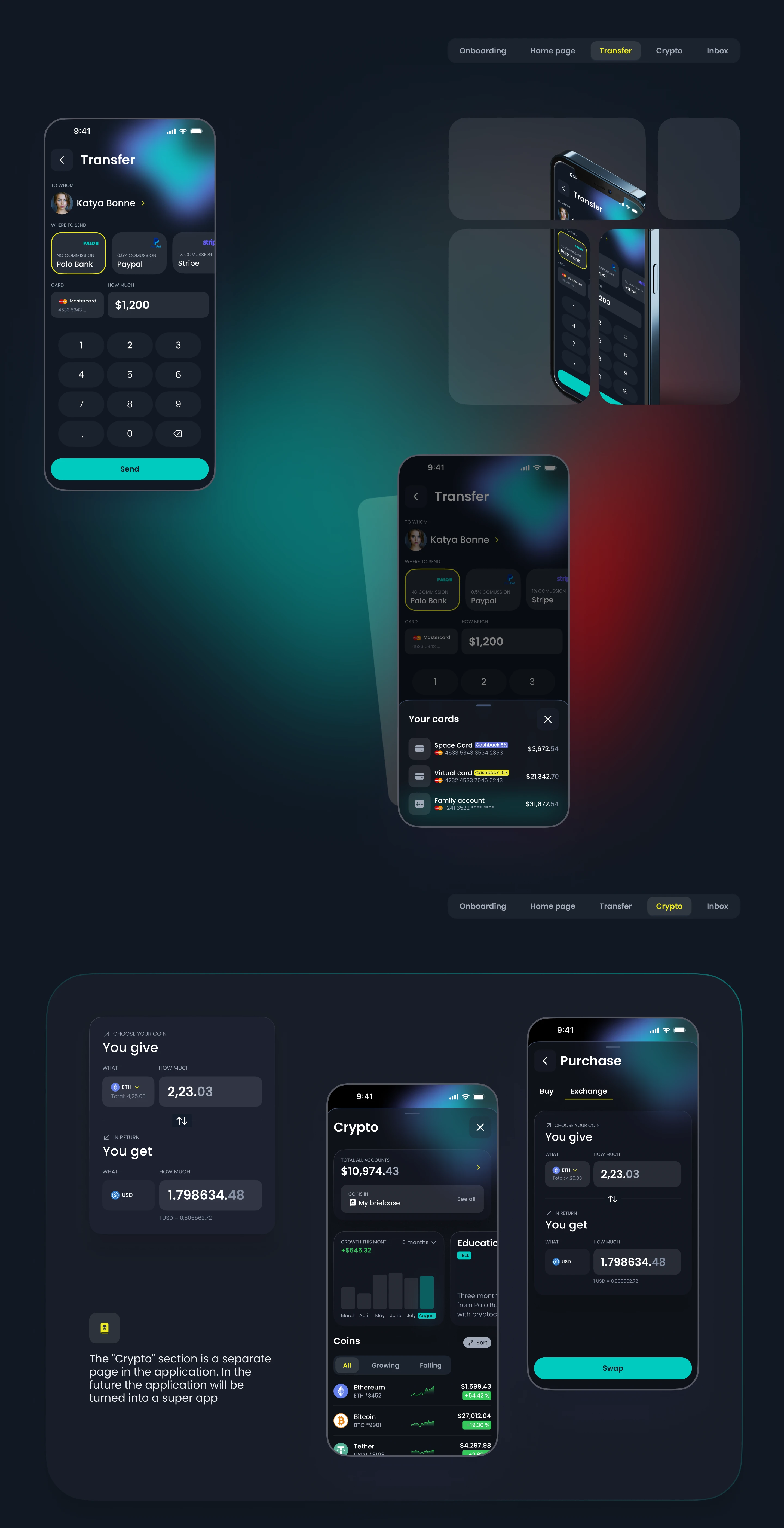 Banking & Crypto Mobile App | Fintech, App Design — Изображение №5 — Интерфейсы на Dprofile