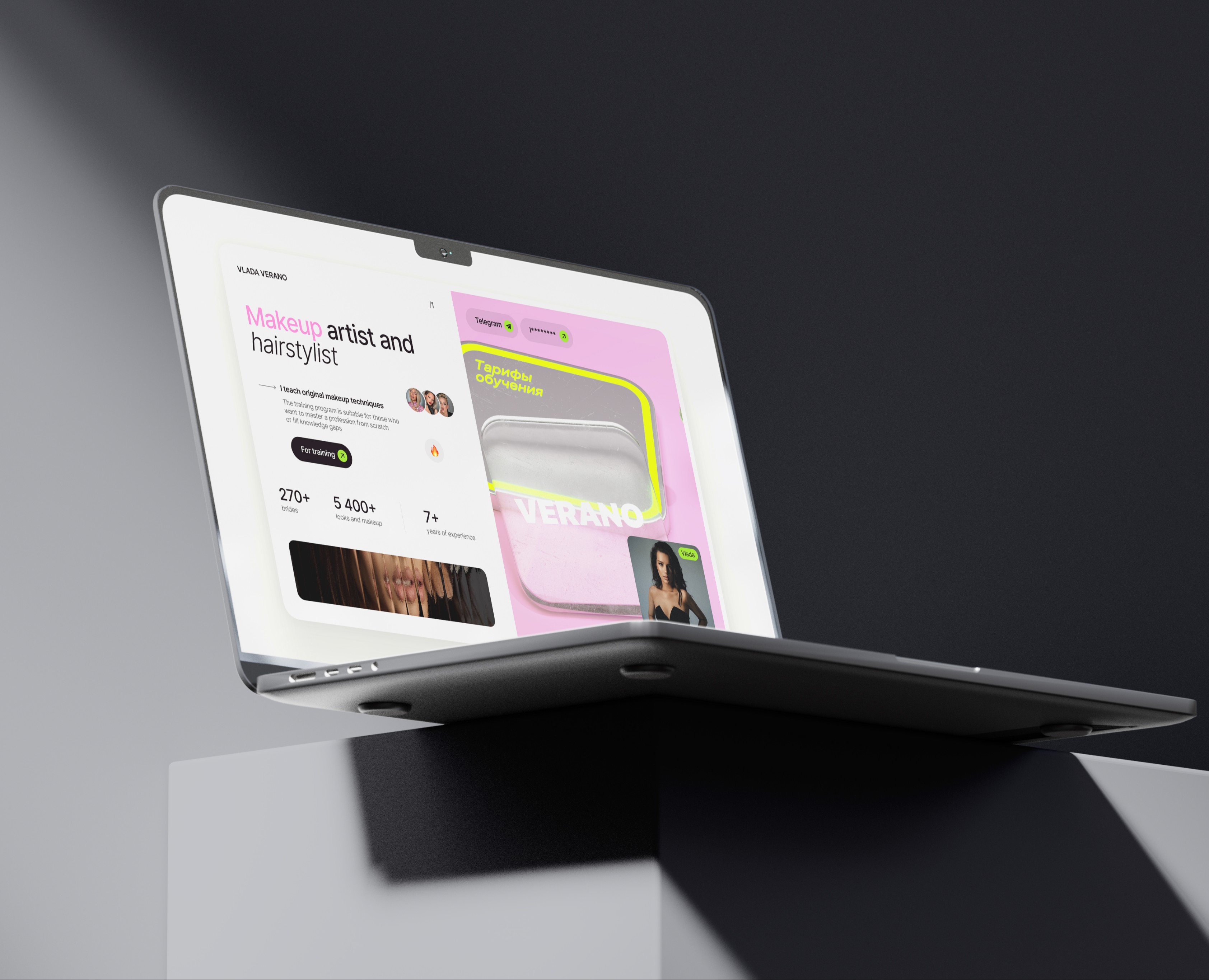 Beauty portfolio website design, web design, UX/UI на Dprofile