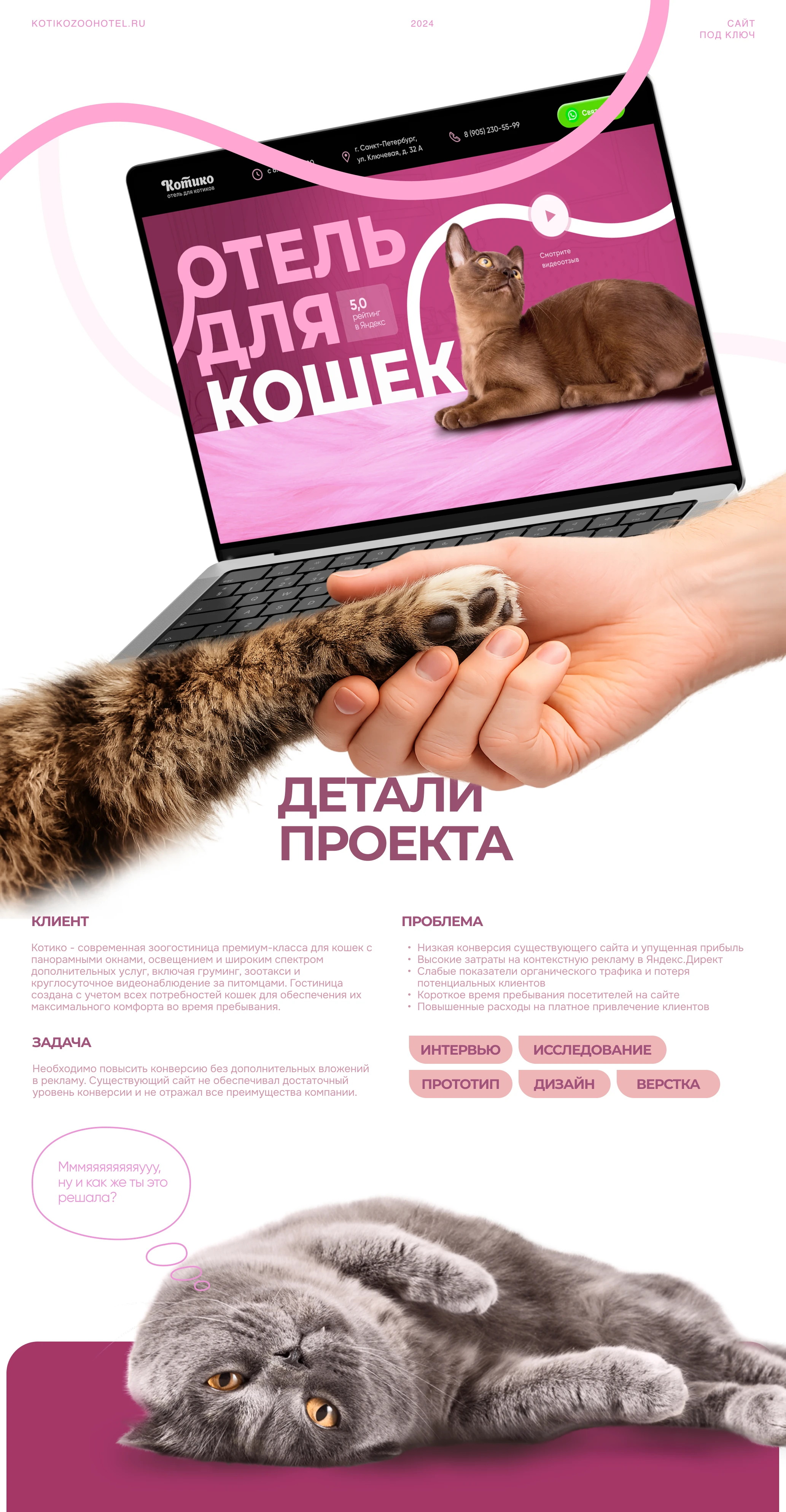 Сайт для зоогостиницы “Котико” | UX/UI — Изображение №1 — Интерфейсы, Брендинг на Dprofile