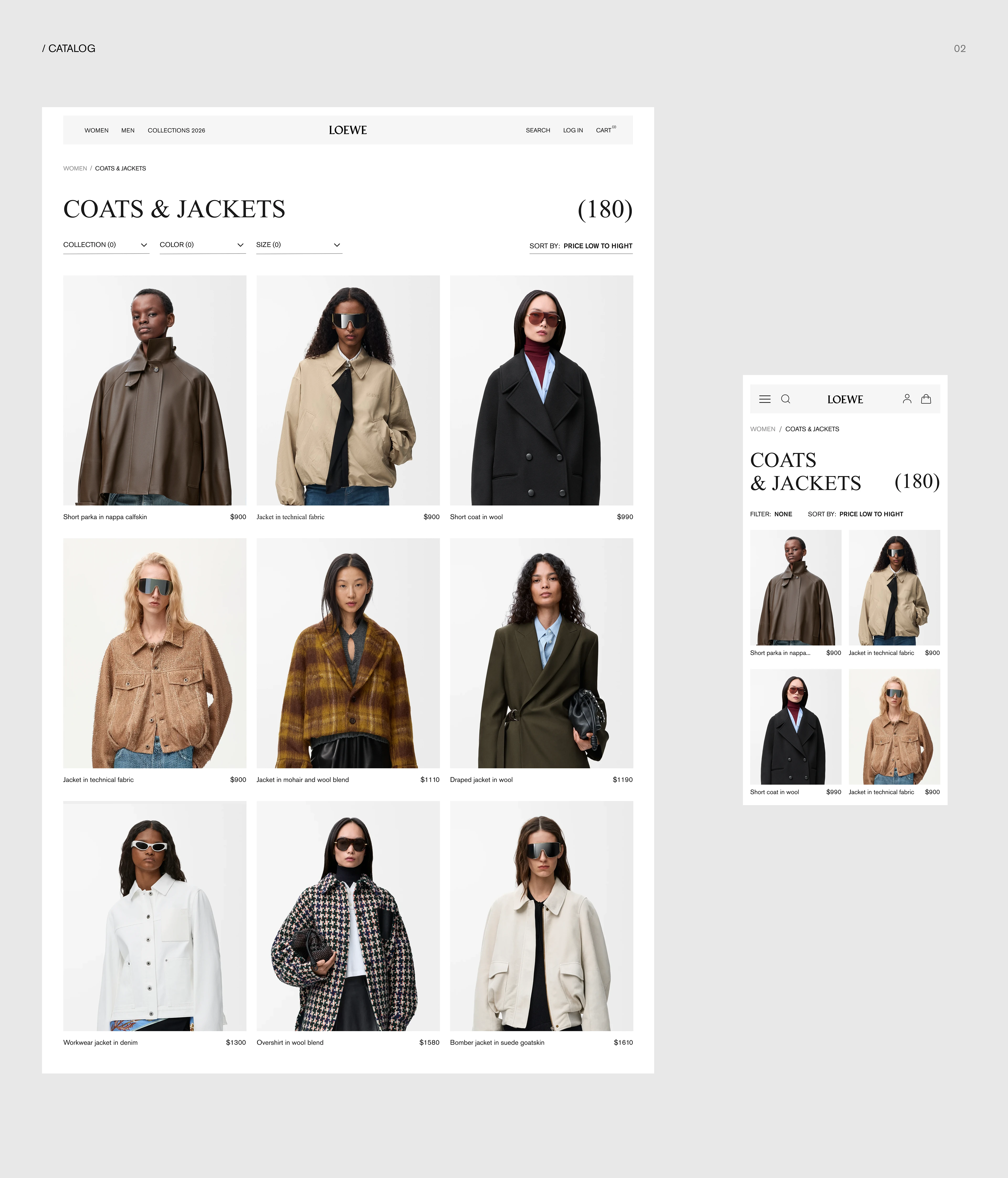 LOEWE | Интернет-магазин одежды — Изображение №4 — Интерфейсы на Dprofile