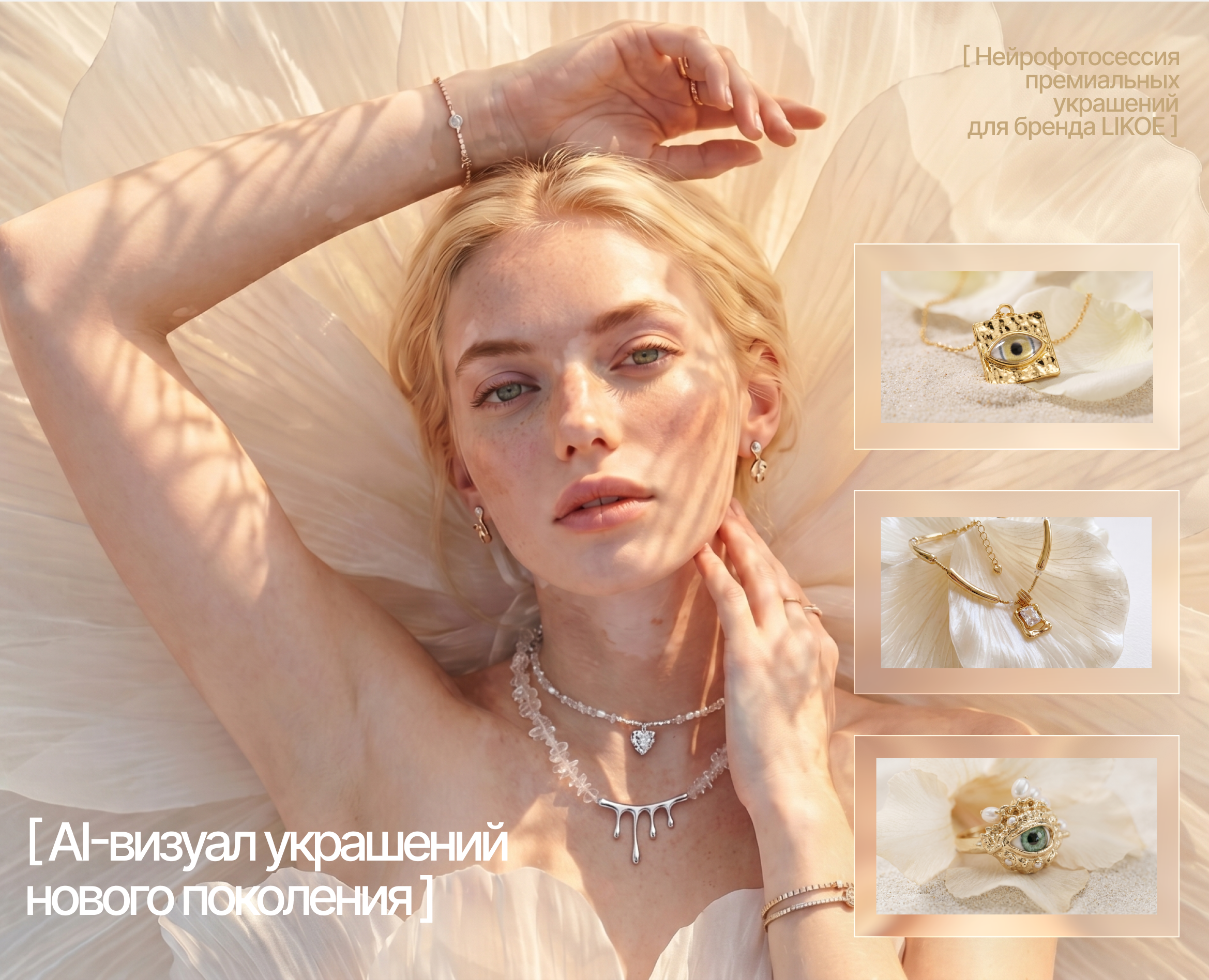 AI фотосессия для бренда украшений на Dprofile