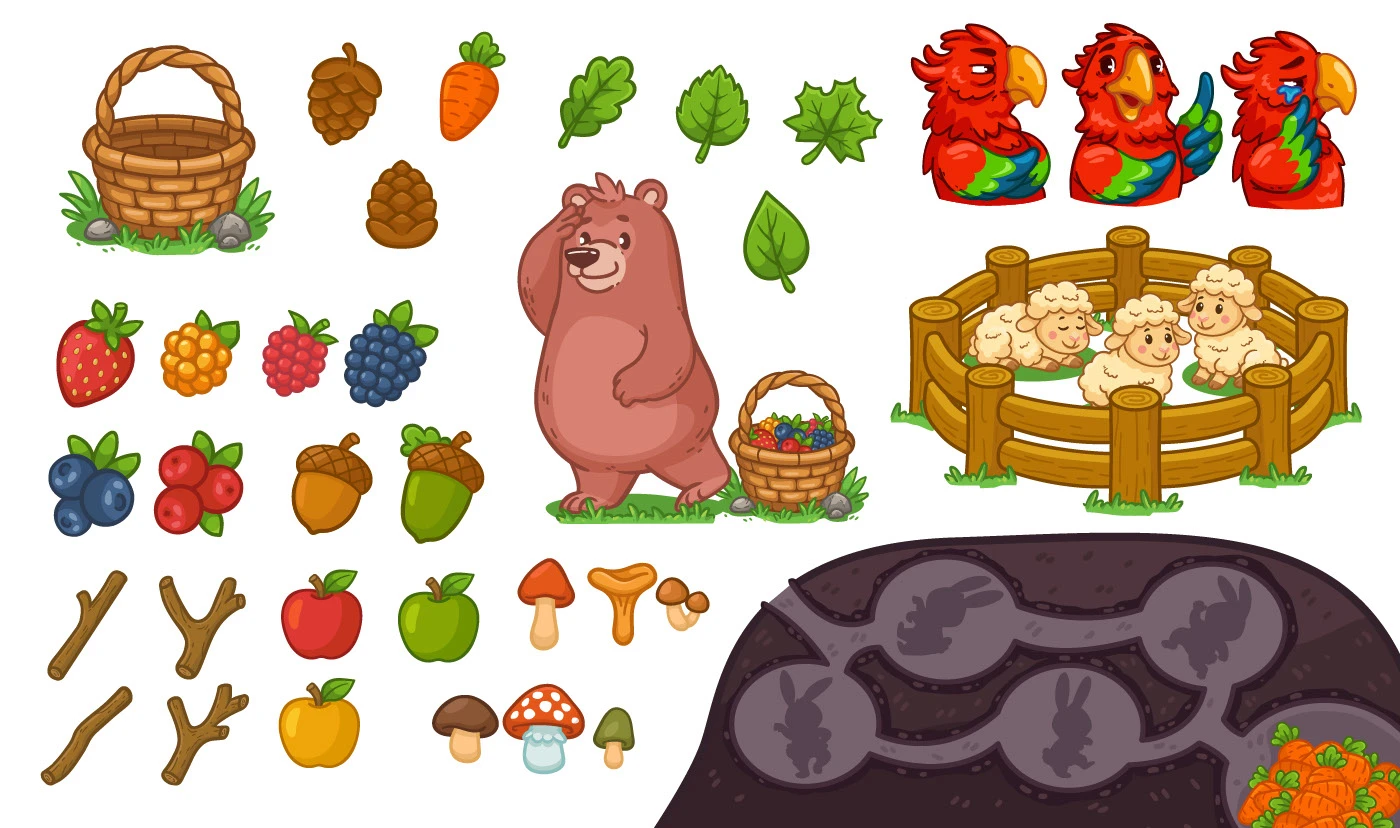 Детская казуальная игра для мобильных телефонов — Изображение №3 — Интерфейсы, Иллюстрация на Dprofile