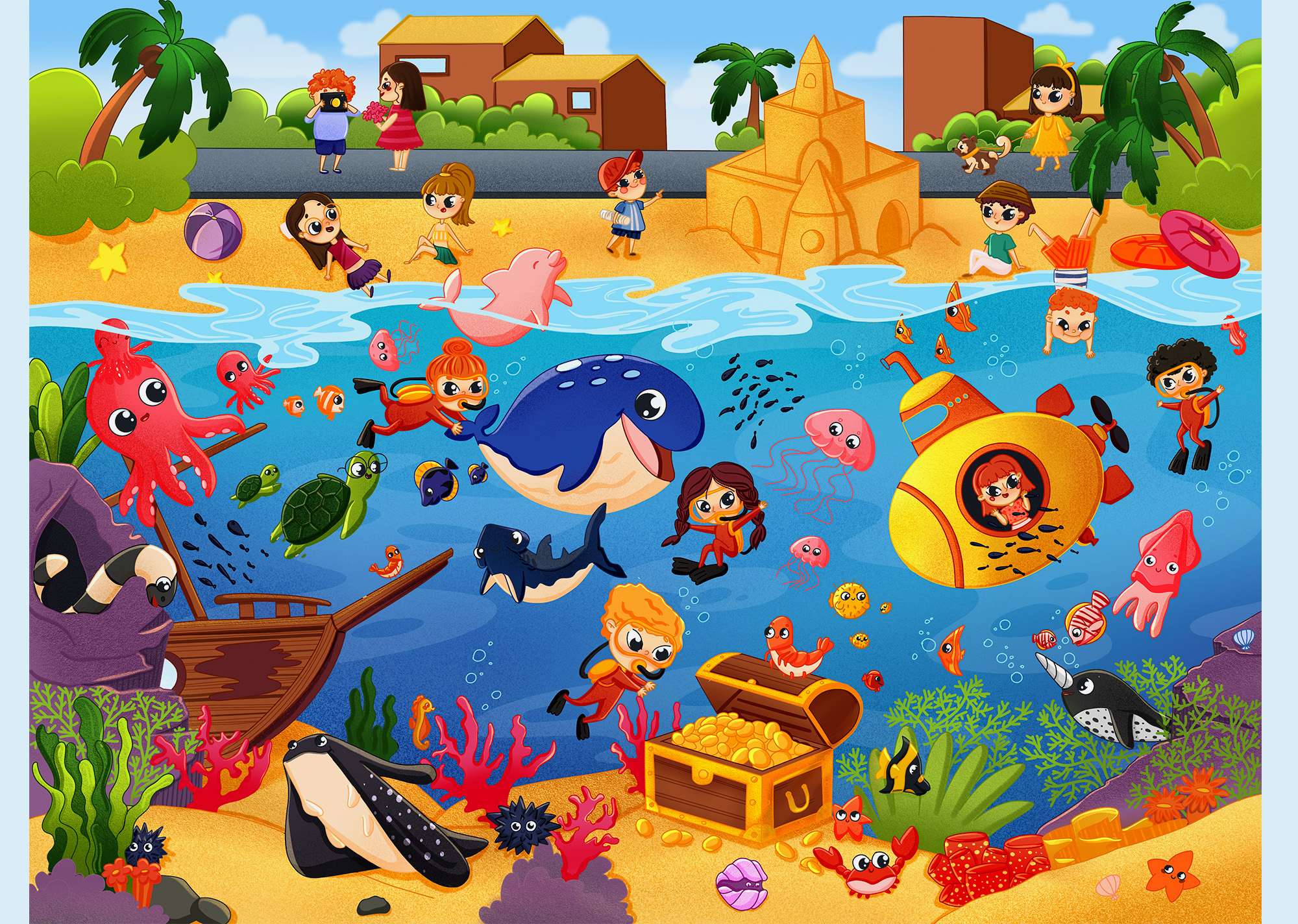 Детские виммельбух пазлы “Подводный мир. Морские животные” — Изображение №6 — Брендинг, Иллюстрация на Dprofile