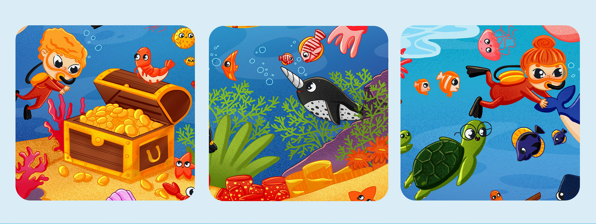 Детские виммельбух пазлы “Подводный мир. Морские животные” — Изображение №7 — Брендинг, Иллюстрация на Dprofile