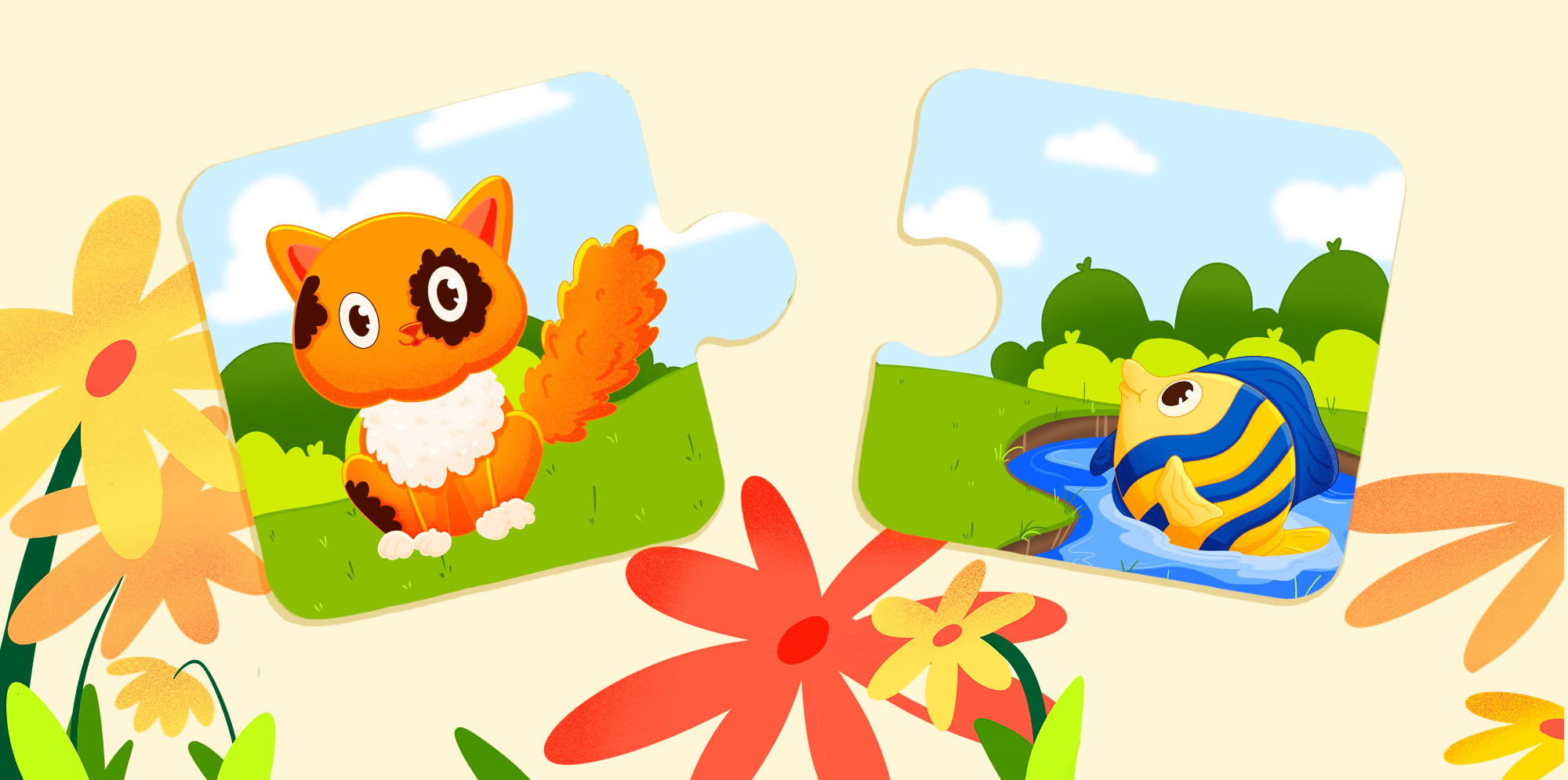 Детские логические пазлы "Животные". Детские пазлы-половинки — Изображение №6 — Брендинг, Иллюстрация на Dprofile