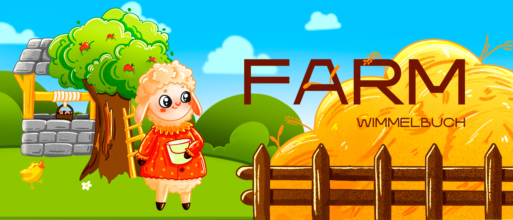 Детский виммельбух "Ферма" — Изображение №1 — Иллюстрация на Dprofile