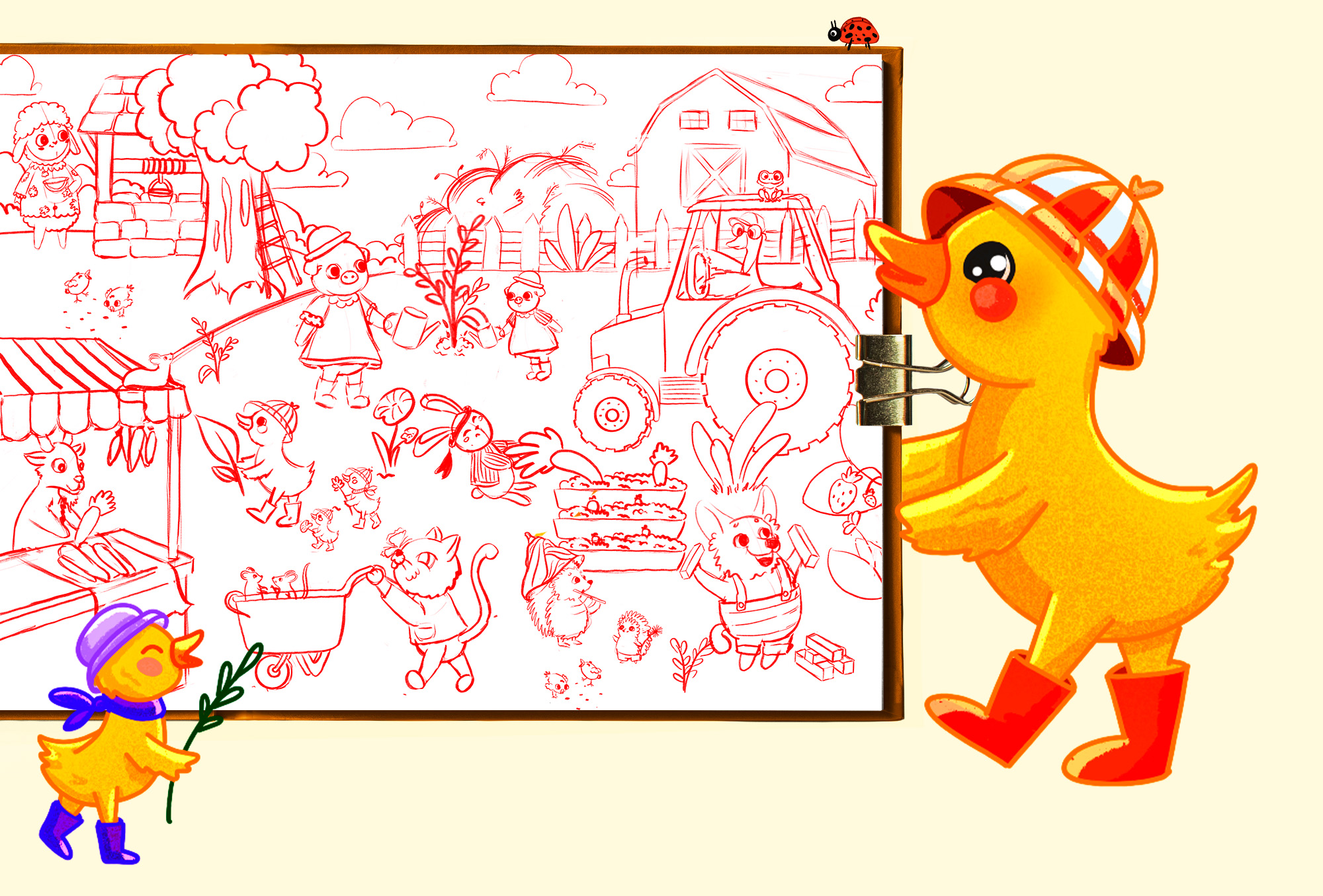 Детский виммельбух "Ферма" — Изображение №3 — Иллюстрация на Dprofile