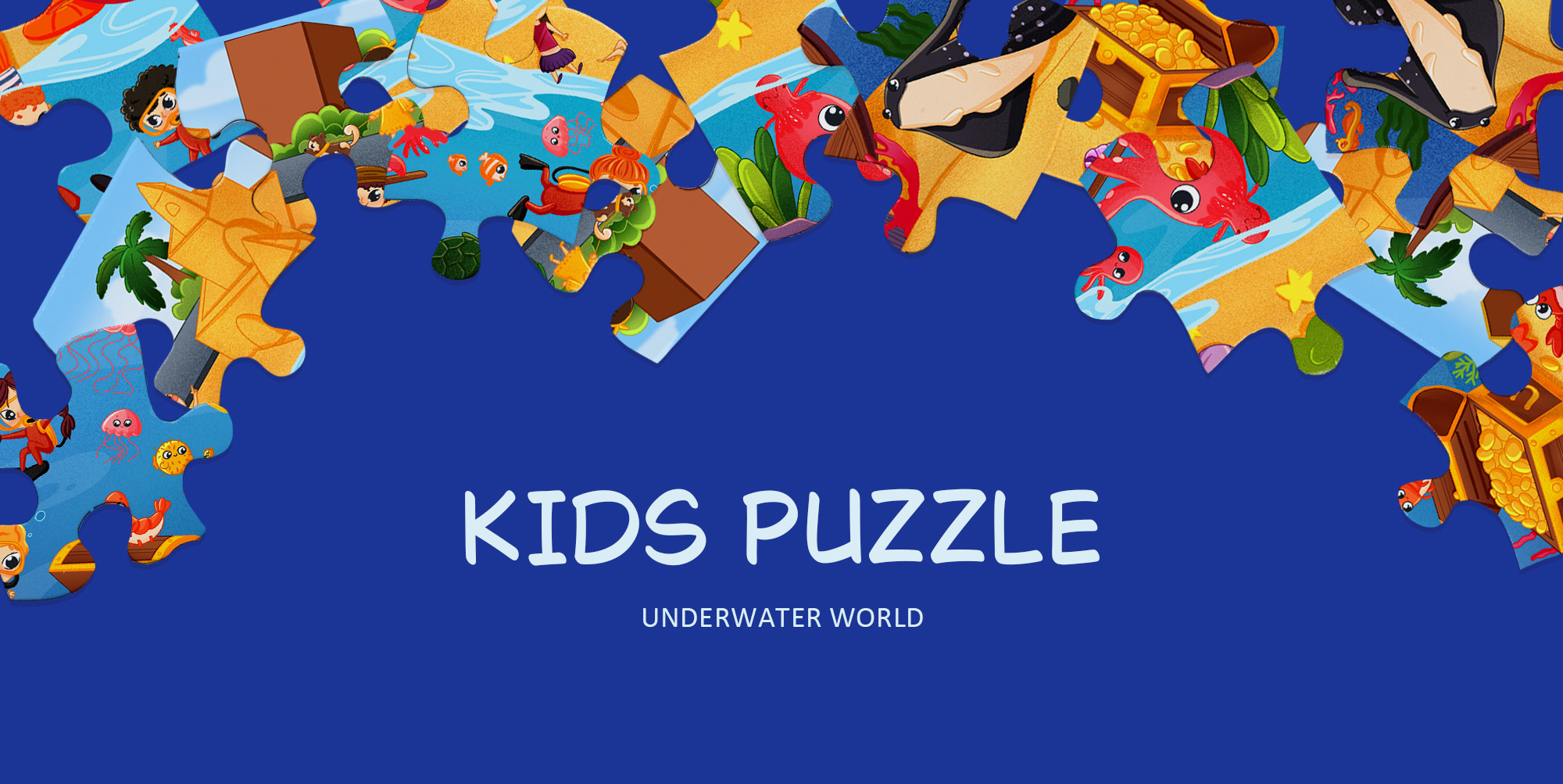 Детские виммельбух пазлы “Подводный мир. Морские животные” — Изображение №1 — Брендинг, Иллюстрация на Dprofile